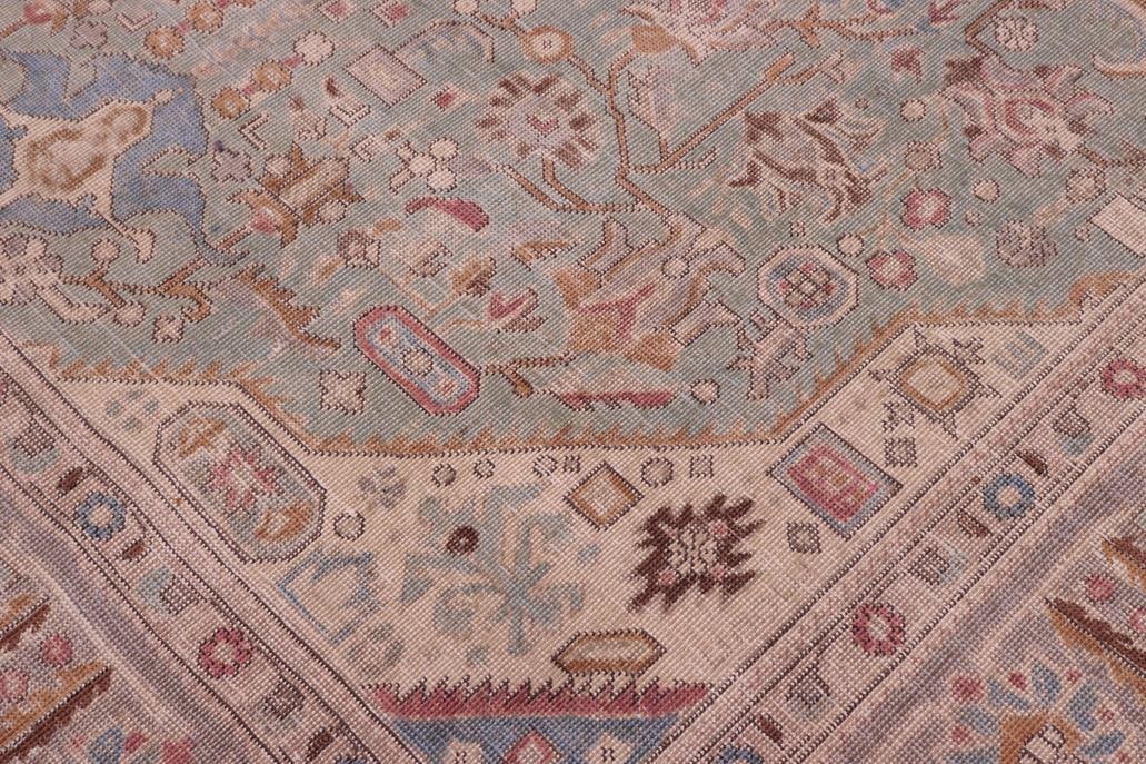 1990's Vintage Green/Gray Wool Rug - 8'0'' X 10'11'' - 4