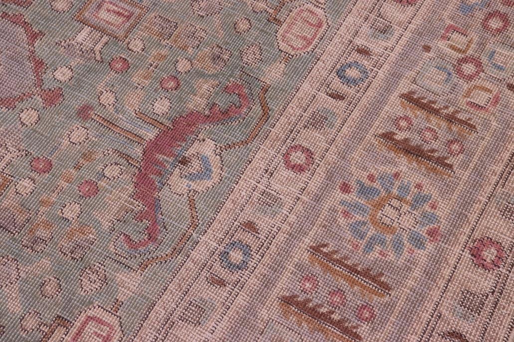 1990's Vintage Green/Gray Wool Rug - 8'0'' X 10'11'' - 6