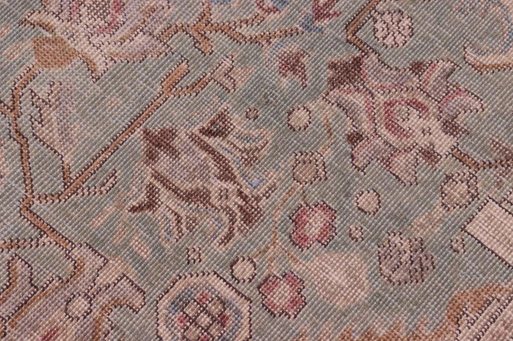 1990's Vintage Green/Gray Wool Rug - 8'0'' X 10'11'' - 7