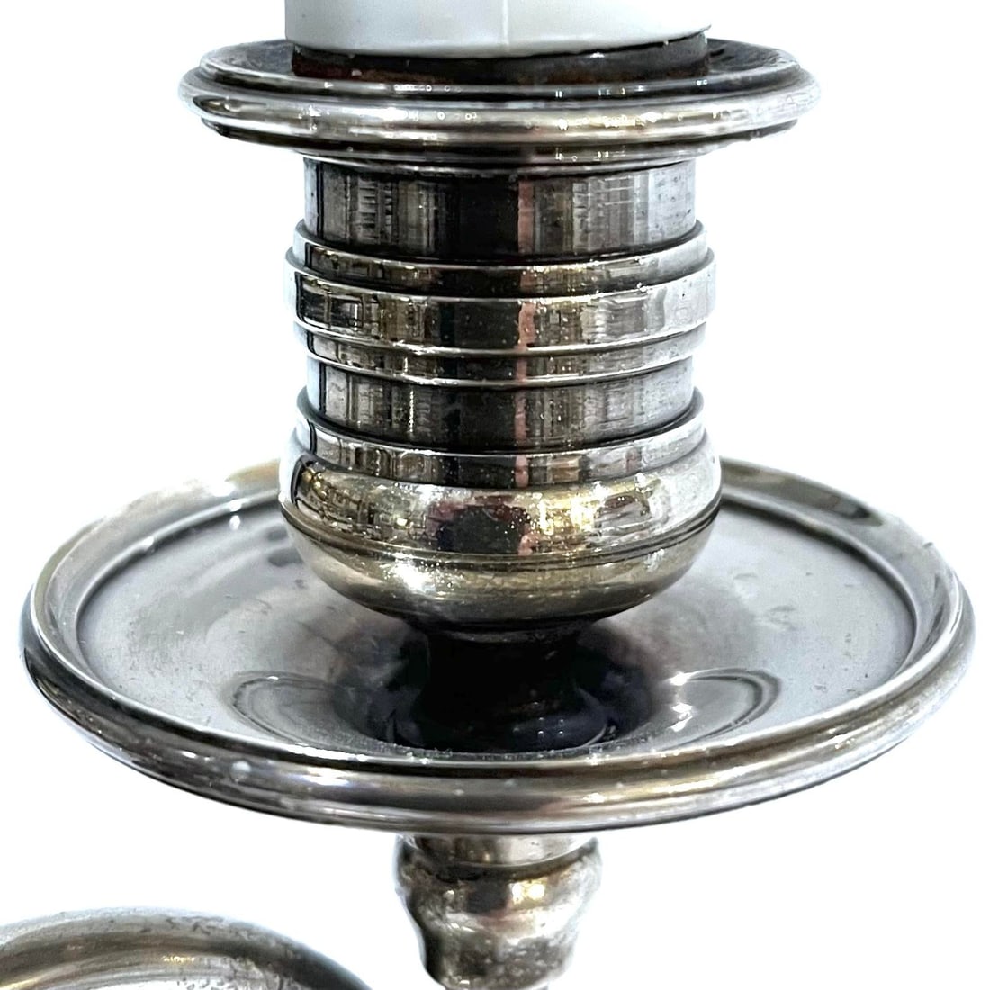Vintage Silver Plated Bouillotte Lamp - Three Arms - 9