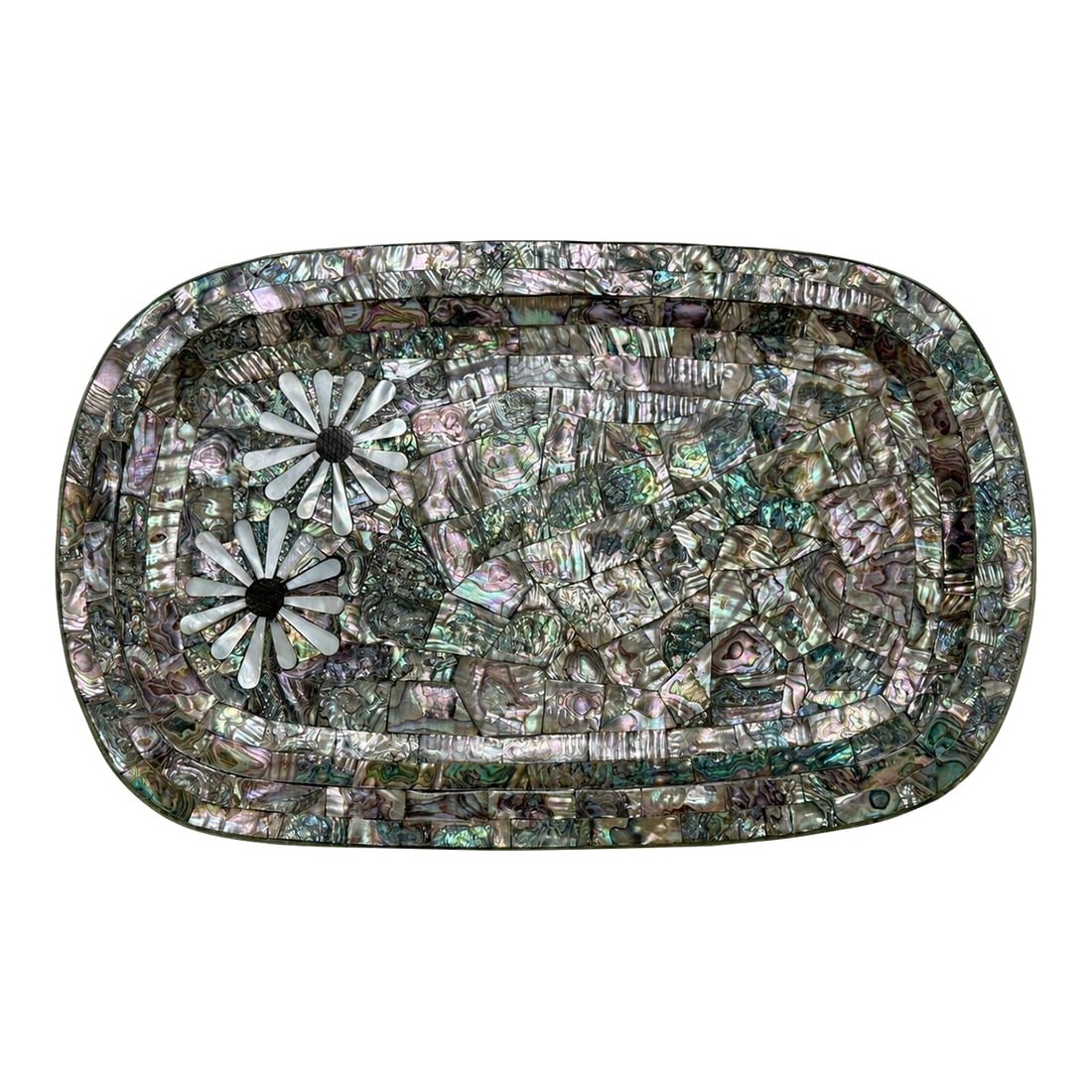 Los Castillo Taxco Mexican Modernist Abalone, Mother of Pearl & Silvered Tray (1 of 9)