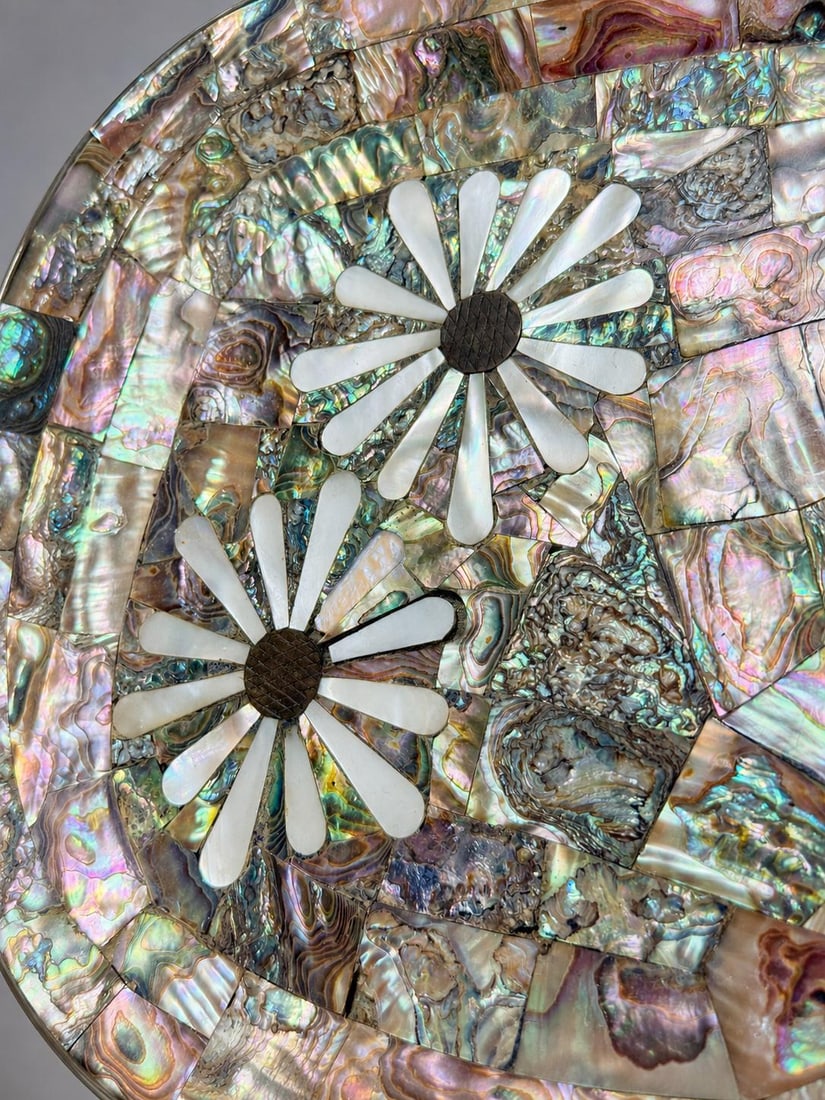 Los Castillo Taxco Mexican Modernist Abalone, Mother of Pearl & Silvered Tray - 7