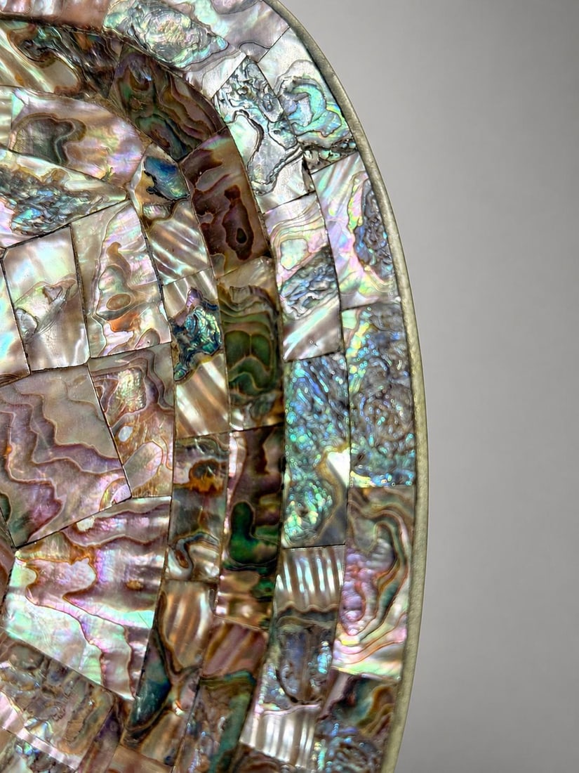 Los Castillo Taxco Mexican Modernist Abalone, Mother of Pearl & Silvered Tray - 9