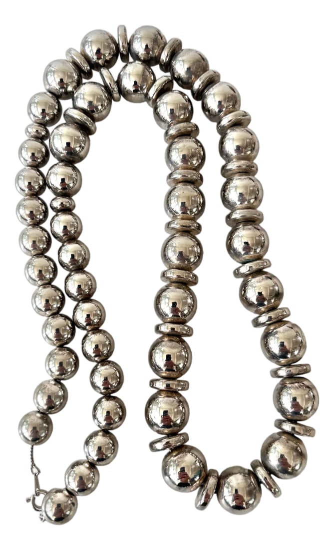 Vintage Sterling Silver American Beaded Necklace (1 of 3)