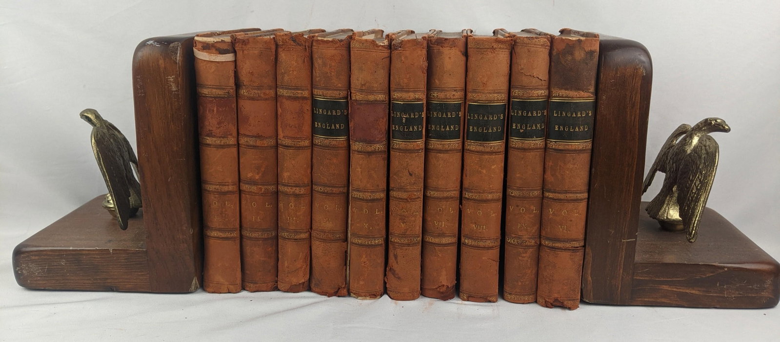 1855 John Lingard's Illustrated History of England, Complete 10-Volume Leather Set - 10