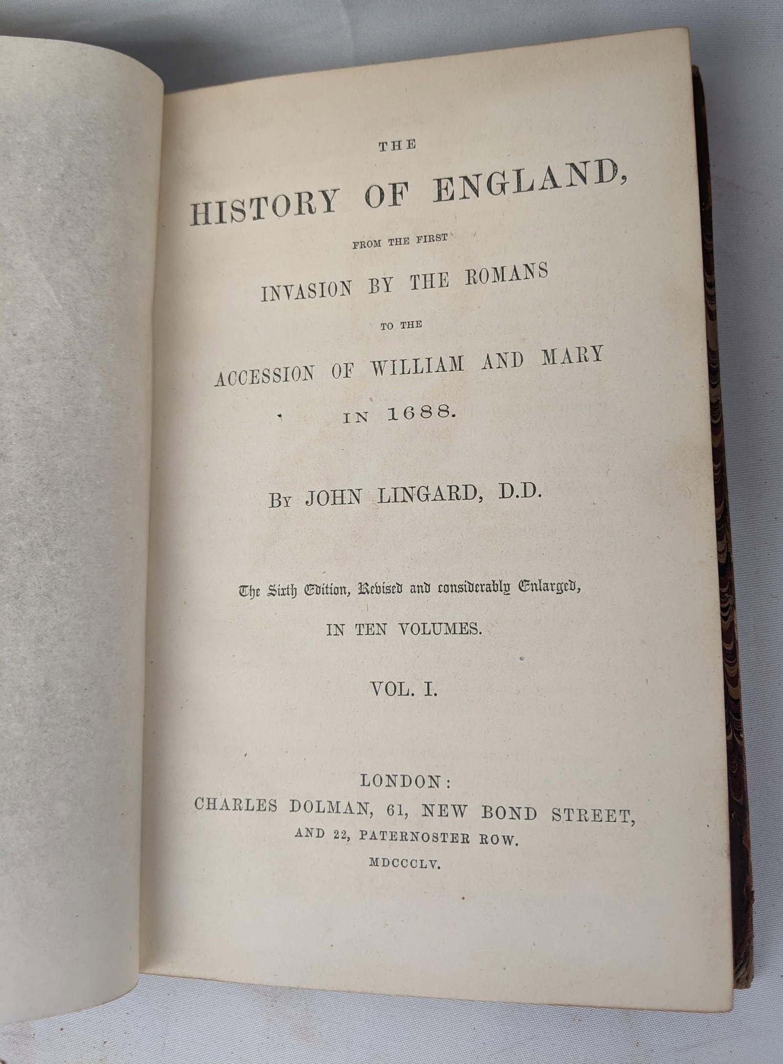 1855 John Lingard's Illustrated History of England, Complete 10-Volume Leather Set - 3