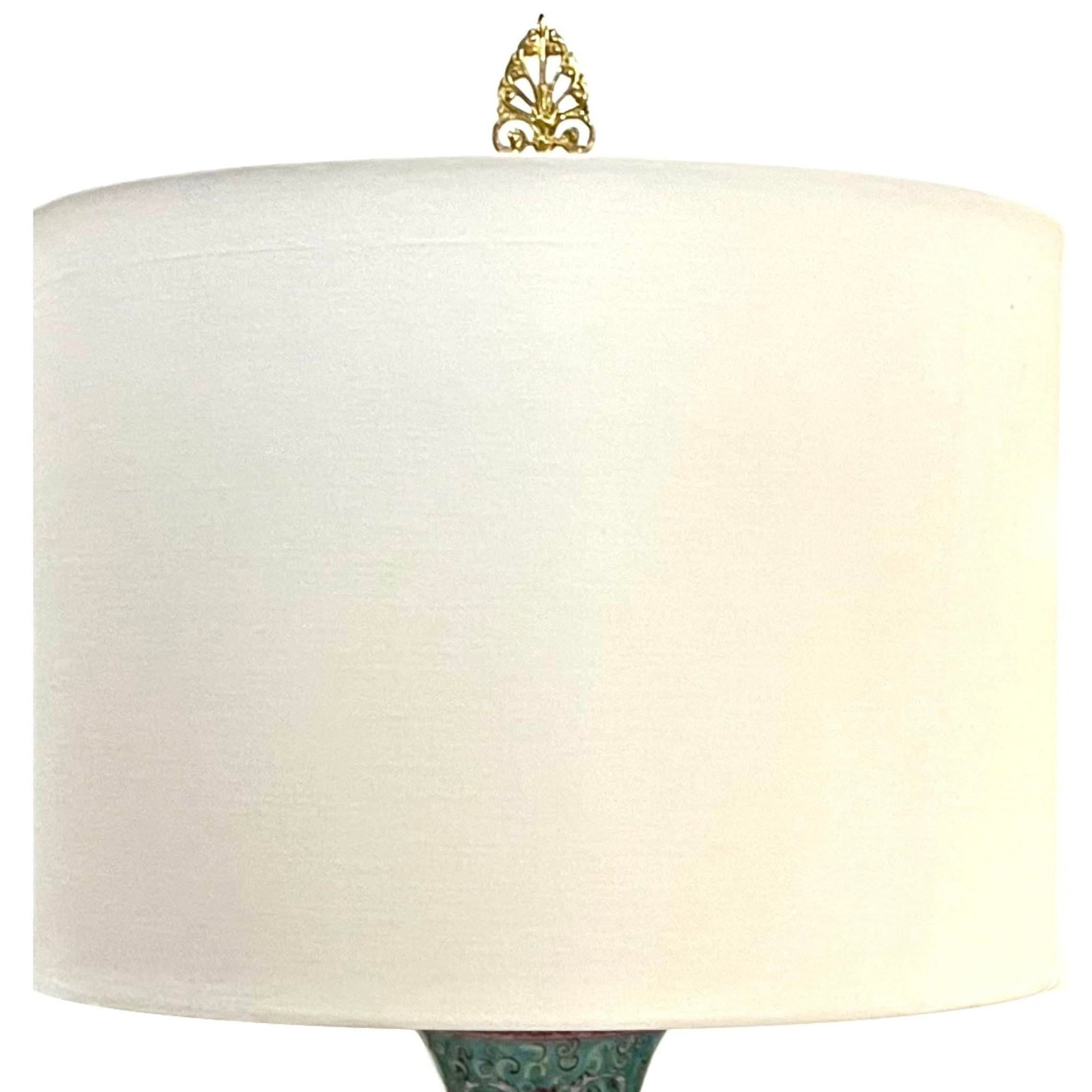 1920s Chinese Famille Rose Porcelain Vase Table Lamp - Newly Rewired - Shade Included - 7