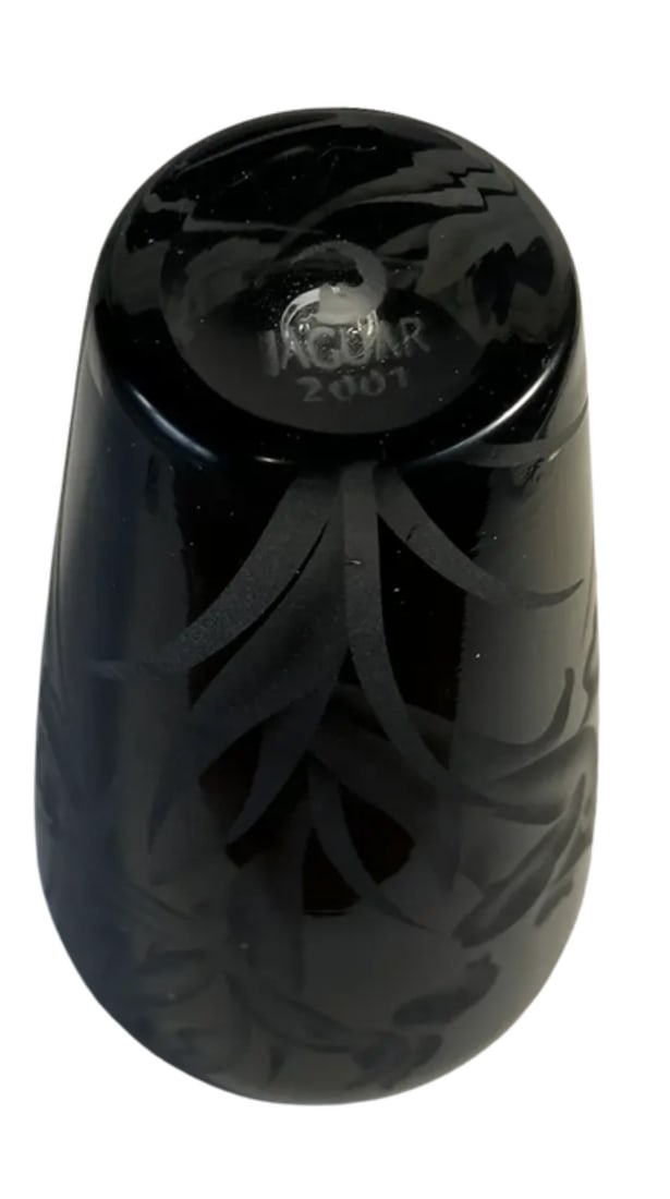 Carl Erickson Biomorphic Art Glass Bowl and Floral Black Sommerso Art Glass Vase Set of 2 - 12