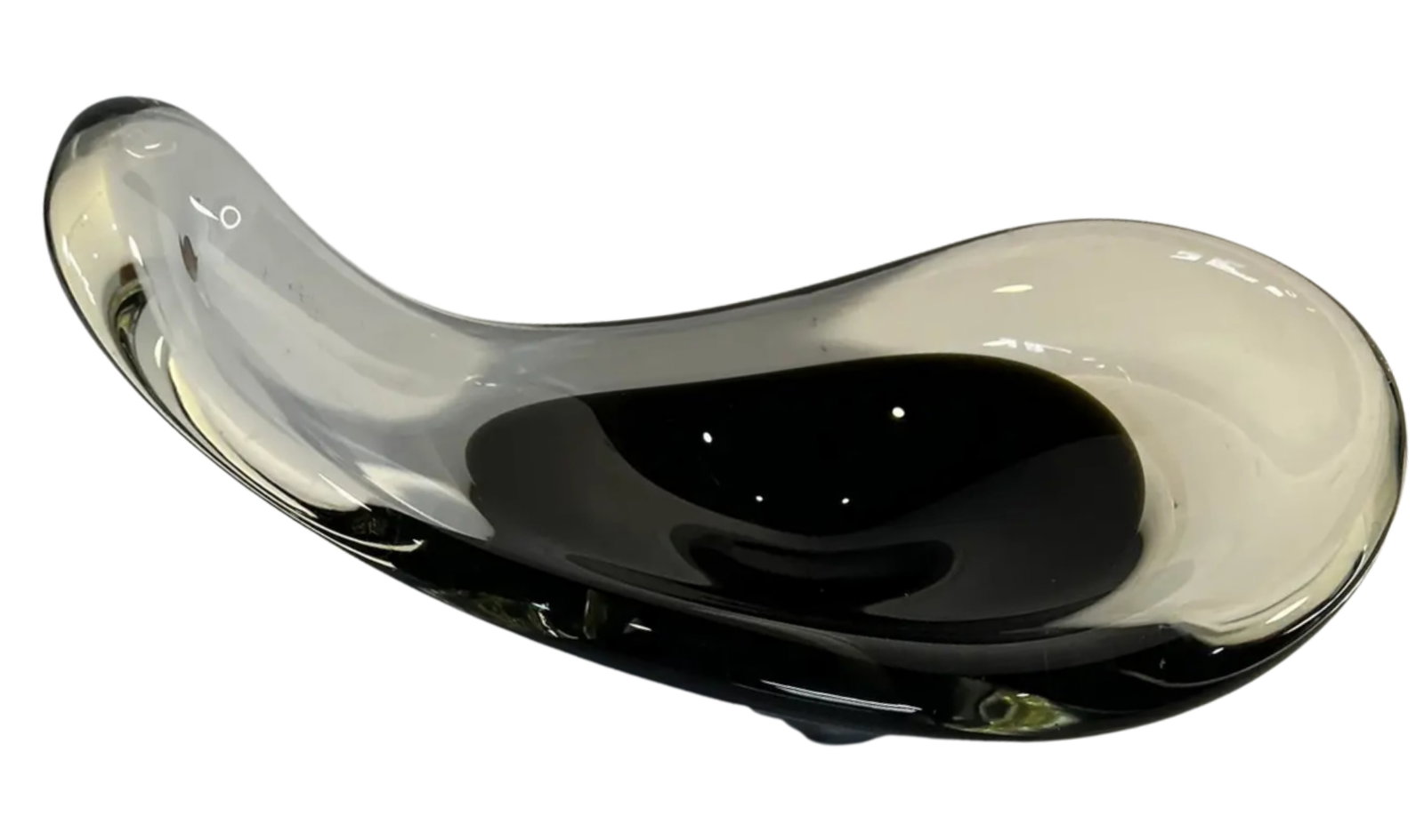 Carl Erickson Biomorphic Art Glass Bowl and Floral Black Sommerso Art Glass Vase Set of 2 - 13
