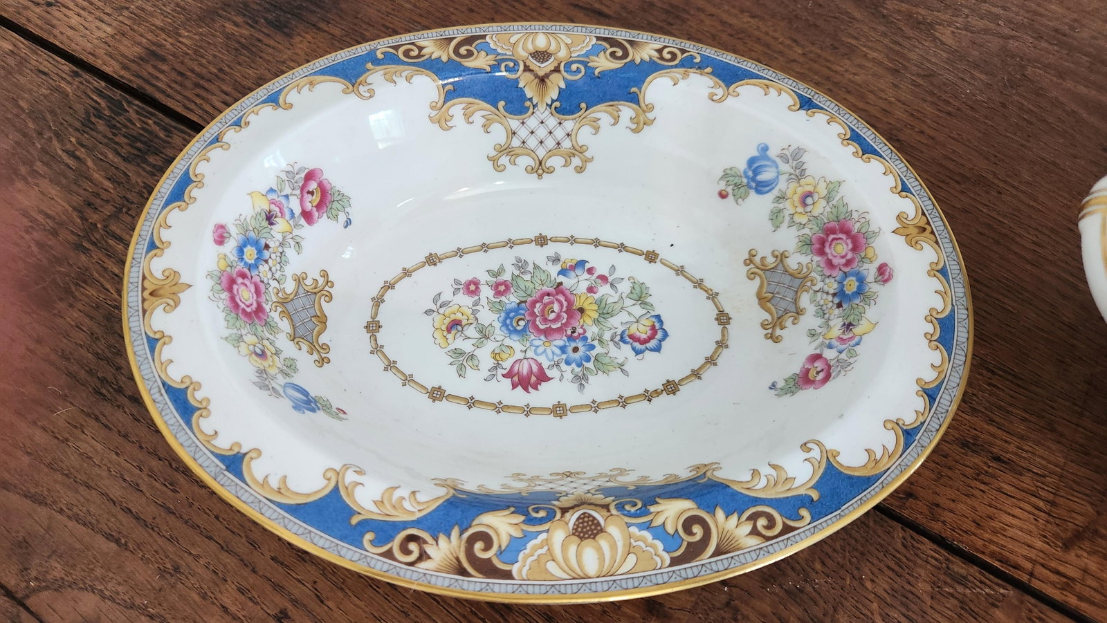 Vintage Shelley Sheraton 13291 Blue & Gold Bone China 16-Piece Serving Set - 2