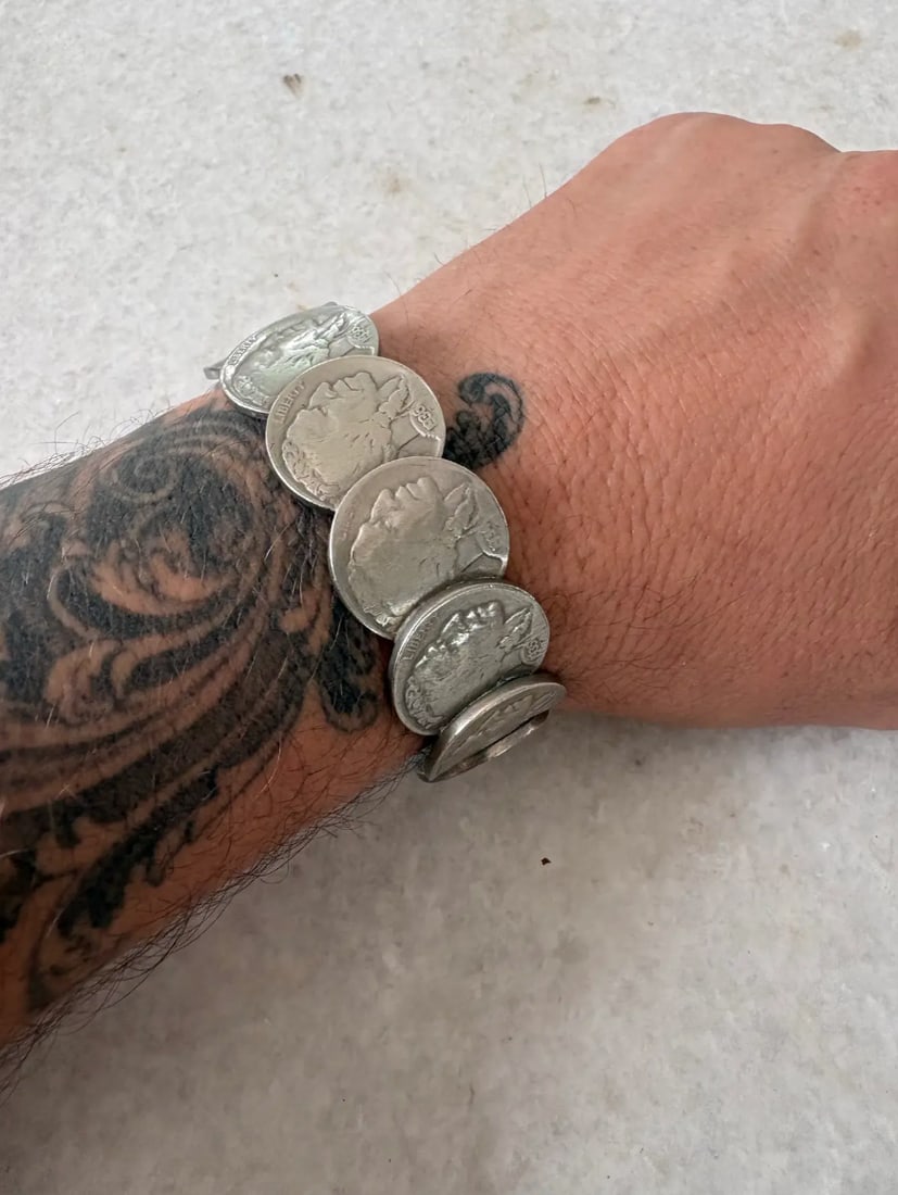 Vintage Buffalo Nickel Coin Cuff Bracelet - 2