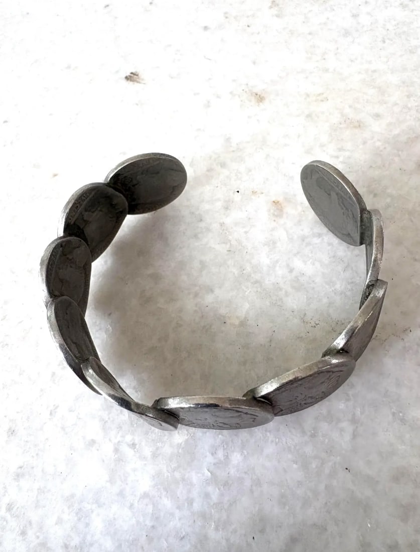 Vintage Buffalo Nickel Coin Cuff Bracelet - 3