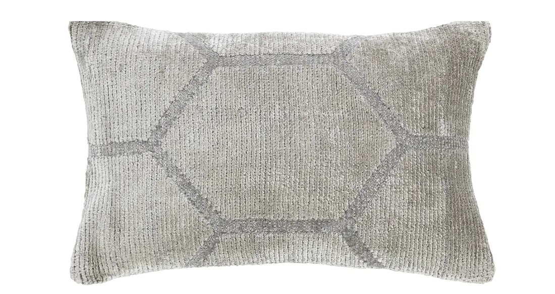 Modern Pearl Gray Geometric Throw Pillow - 2