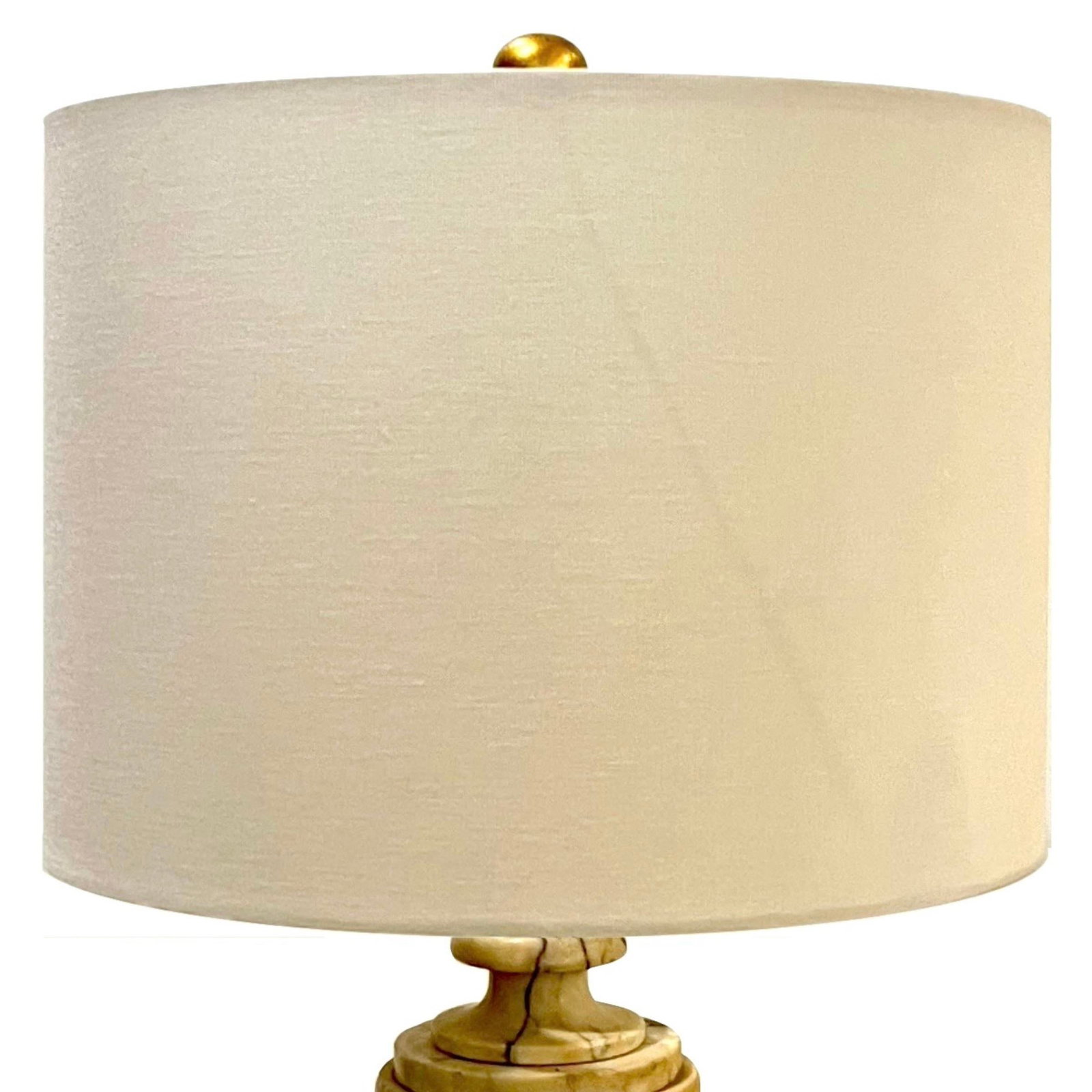 1920's Carved Alabaster Urn Table Lamp - Newly Wired - New Shade - 6