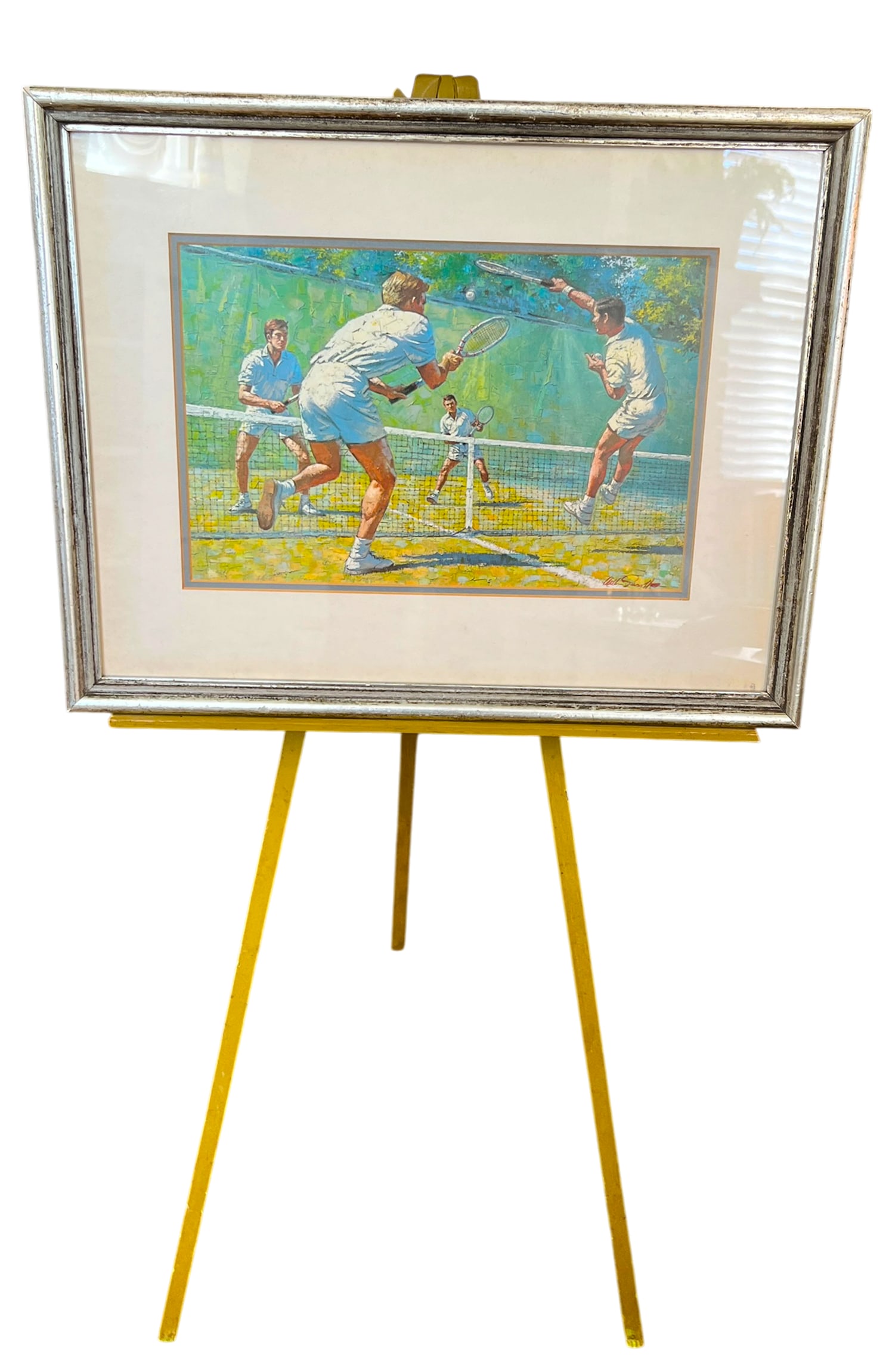 Vintage Chartreuse Painted Wood Artist's Display Easel, 36" - 2