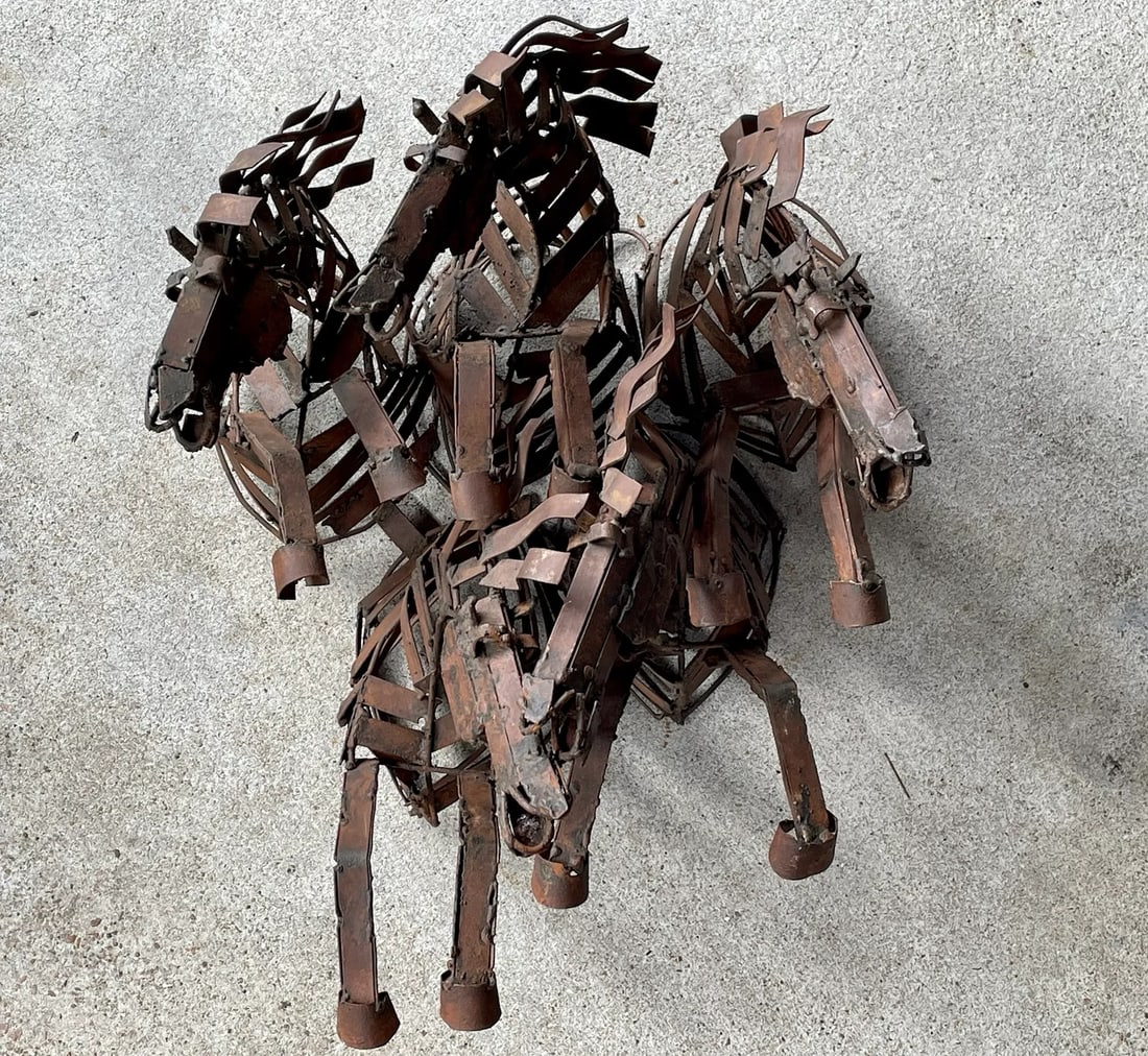 Wild Stallions Oxidized Metal Wall Hanging - 2