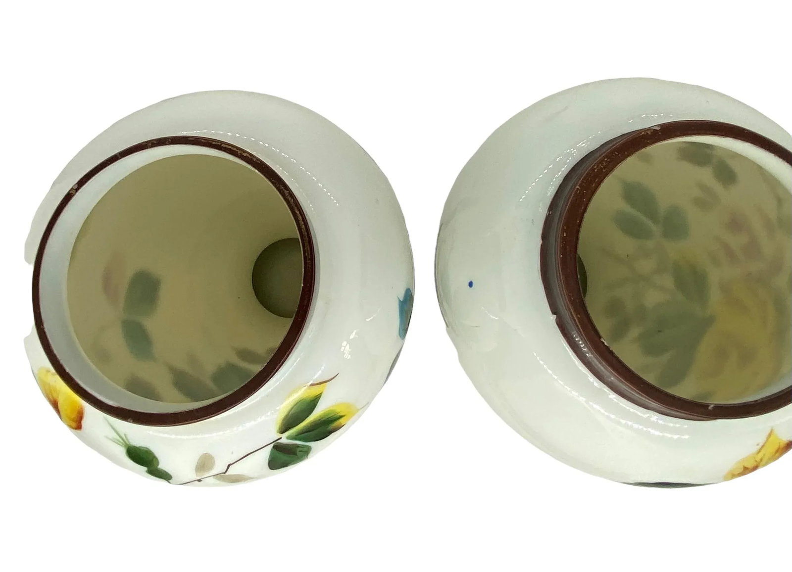 Late 19th Century Bristol Glass Hand Painted Floral Roses Vases - a Pair - 9