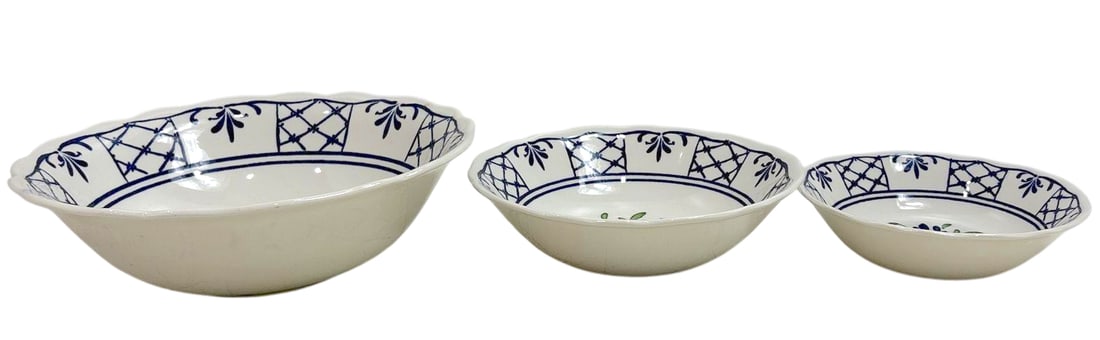 Vintage Johnson Brothers Provincial Hand Engraved Ironstone Bowls, 13-Piece Set, England - 6