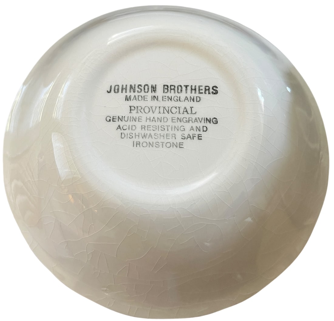 Vintage Johnson Brothers Provincial Hand Engraved Ironstone Bowls, 13-Piece Set, England - 8