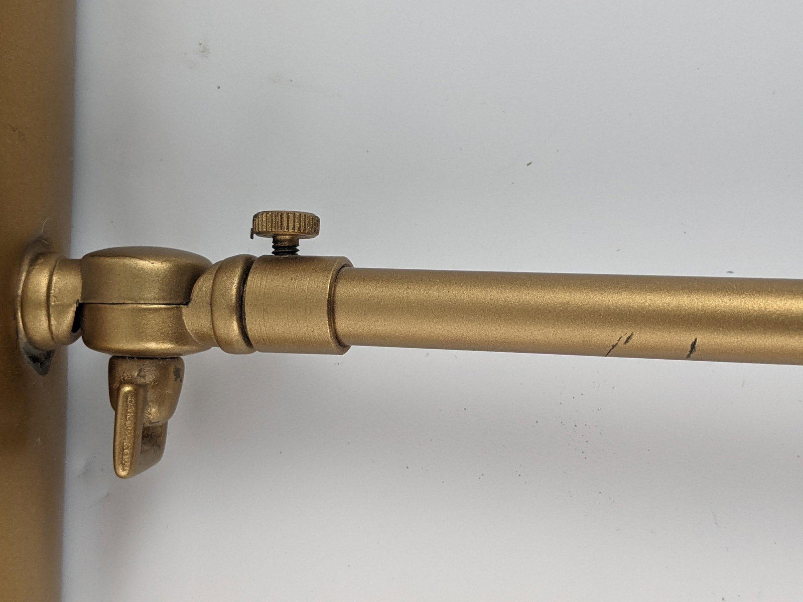 Vintage 14" Adjustable Brass Gallery Picture Light - Articulated Single Arm & Built-in Switch - 6