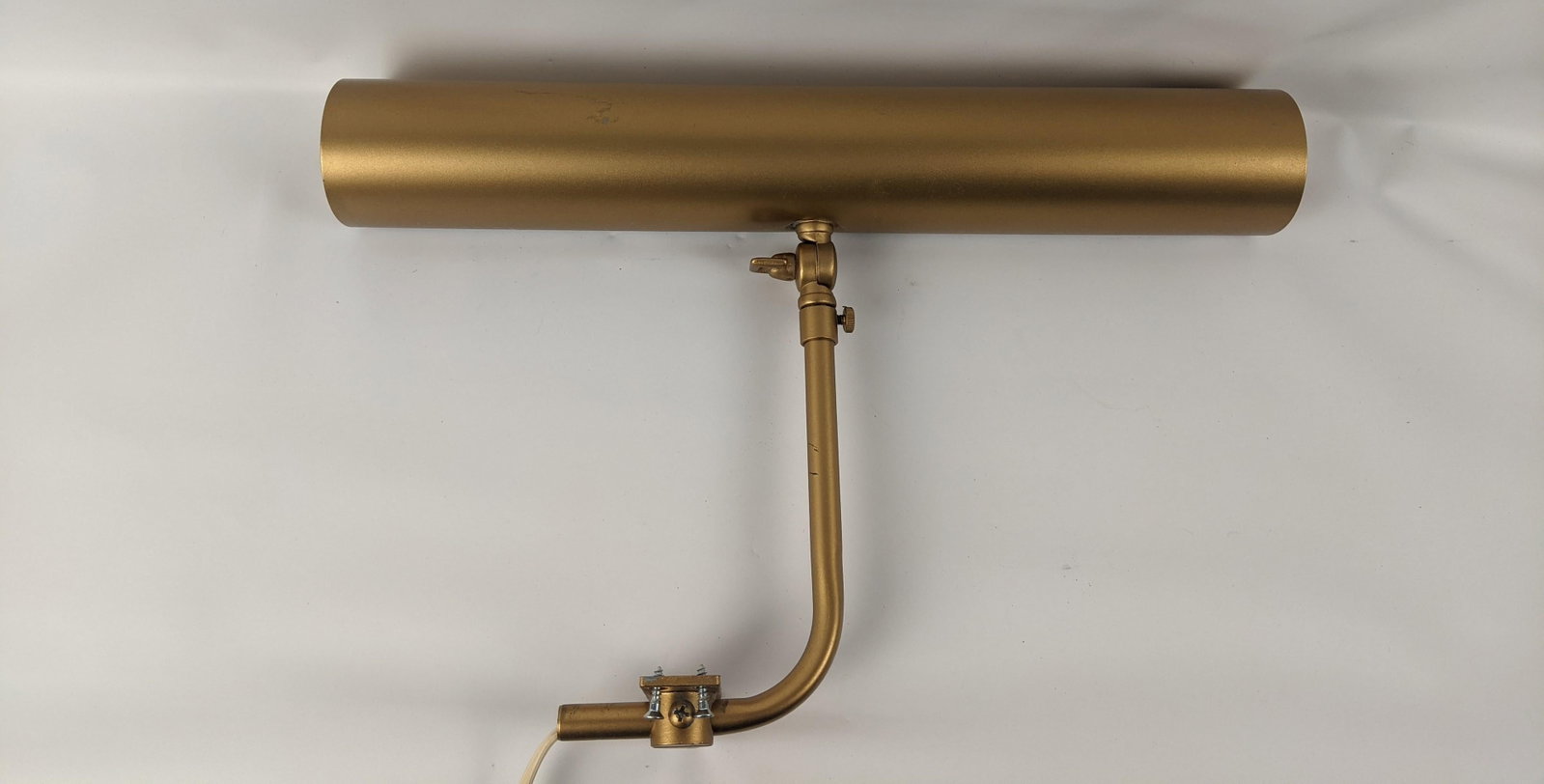 Vintage 14" Adjustable Brass Gallery Picture Light - Articulated Single Arm & Built-in Switch - 8