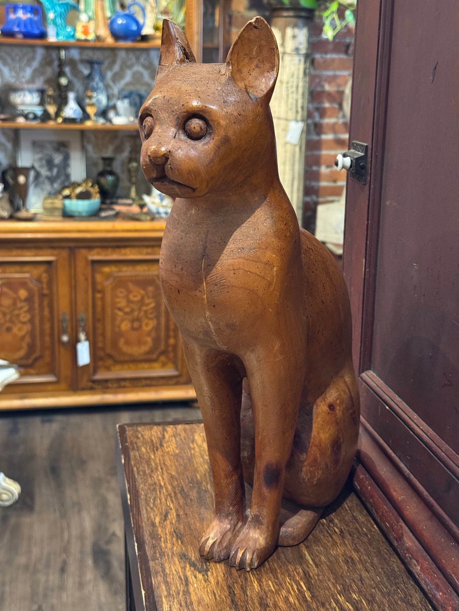 Vintage Midcentury Cat Sculpture - Attr. Sarreid, Italy - 3