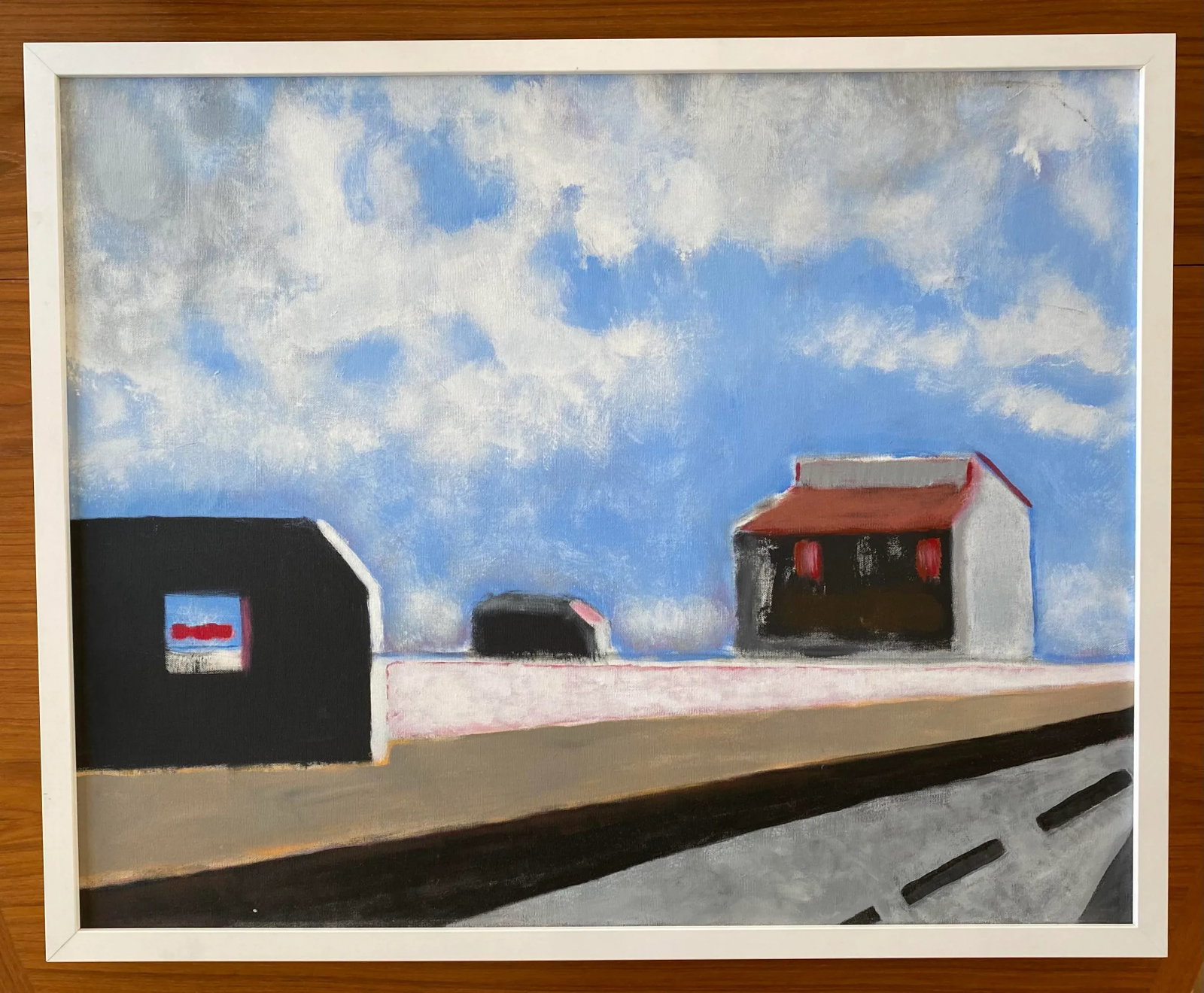 Framed Vintage Abstract Landscape Painting - 8