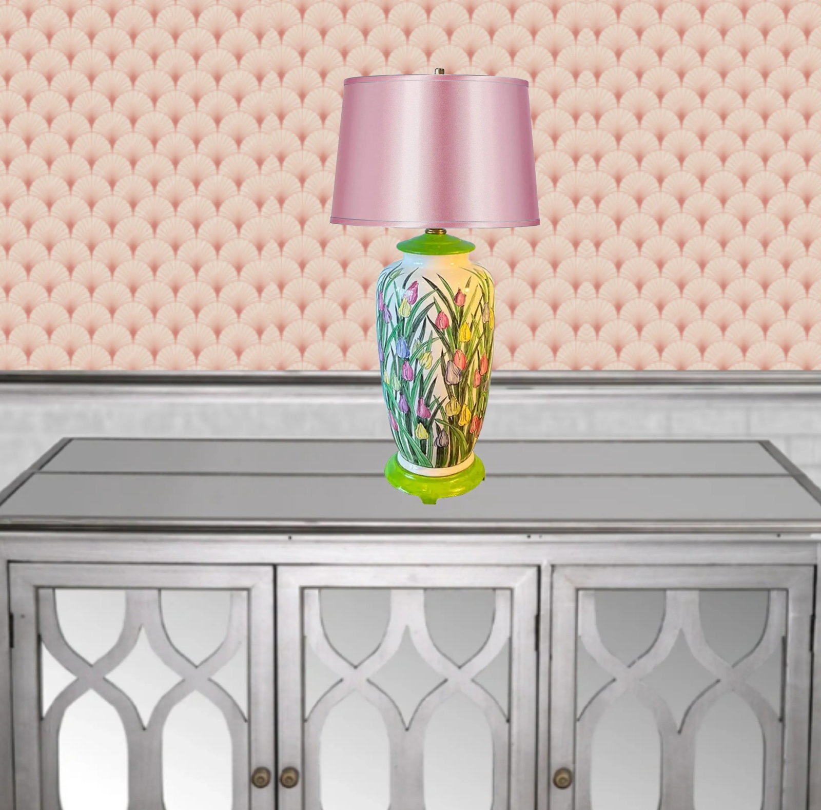 Porcelain Tulip Design Table Lamp - 9