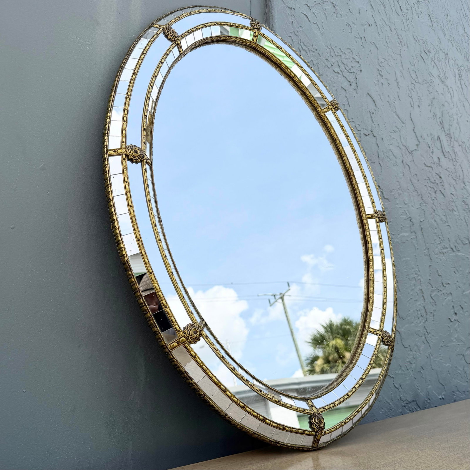 Vintage Venetian Style Oval Wall Mirror - 3