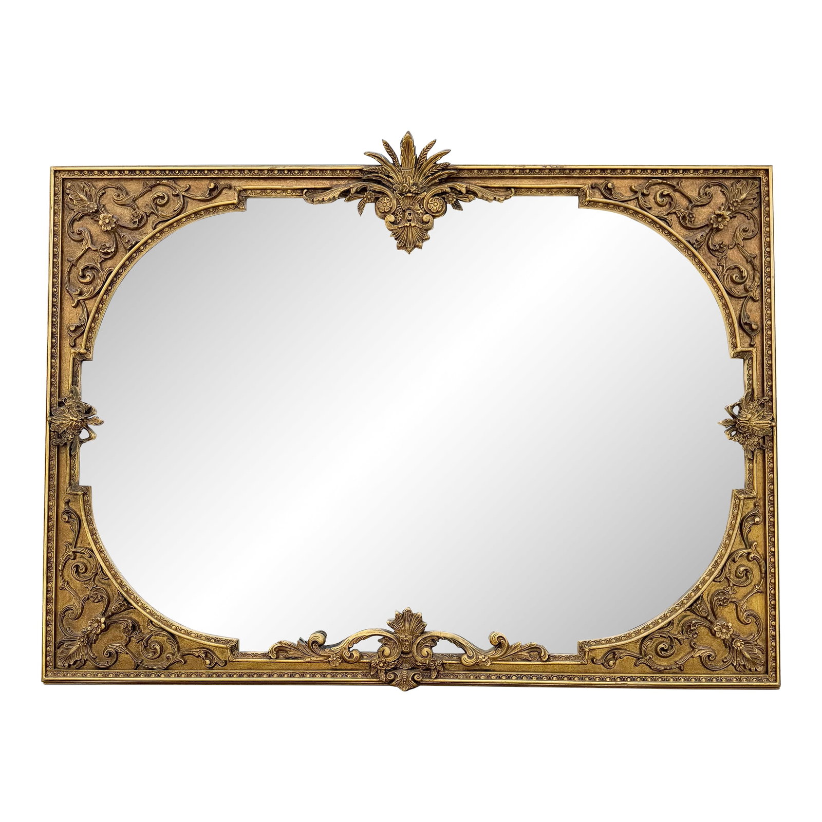 Vintage Rococo Style Gold Wooden Mirror (1 of 10)
