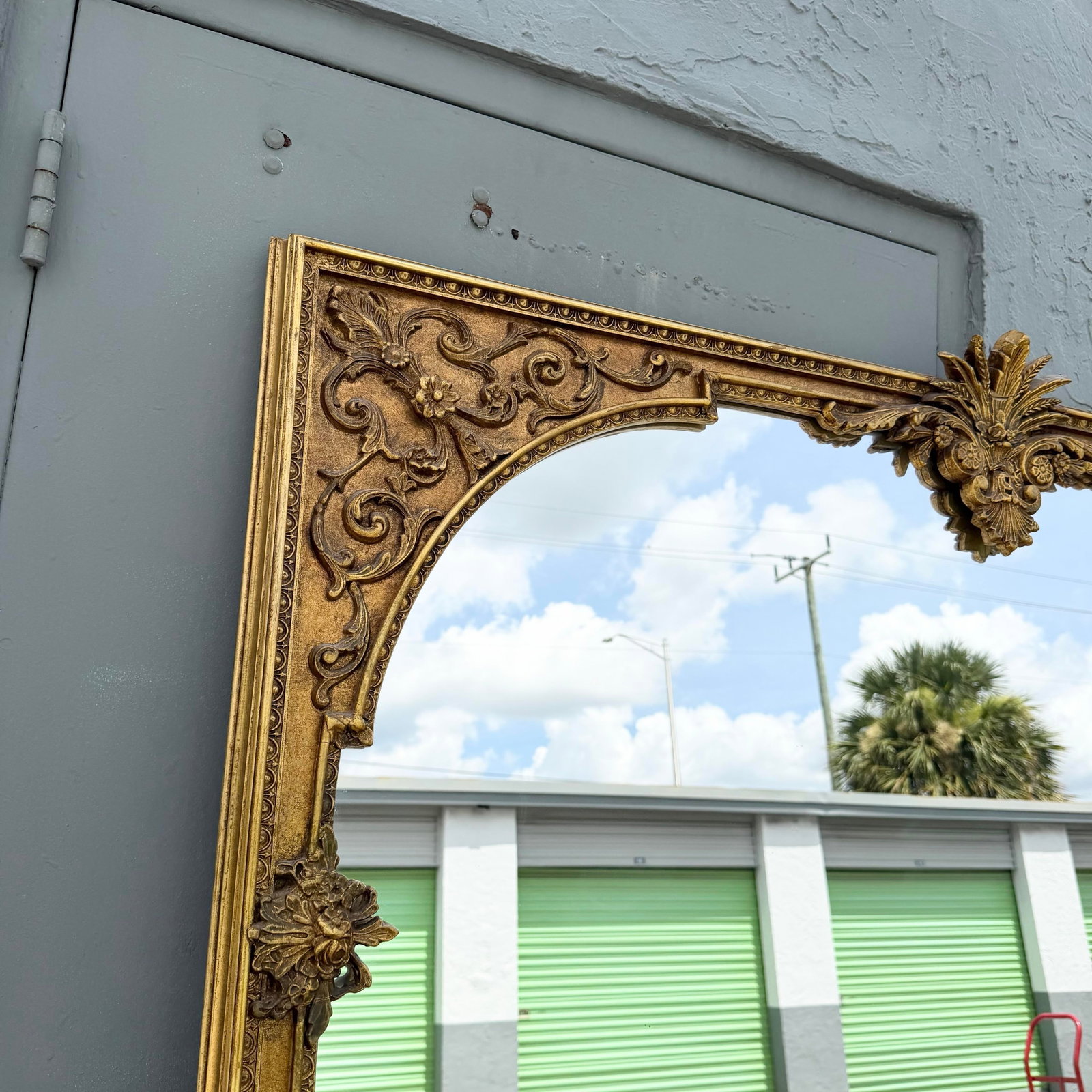 Vintage Rococo Style Gold Wooden Mirror - 7