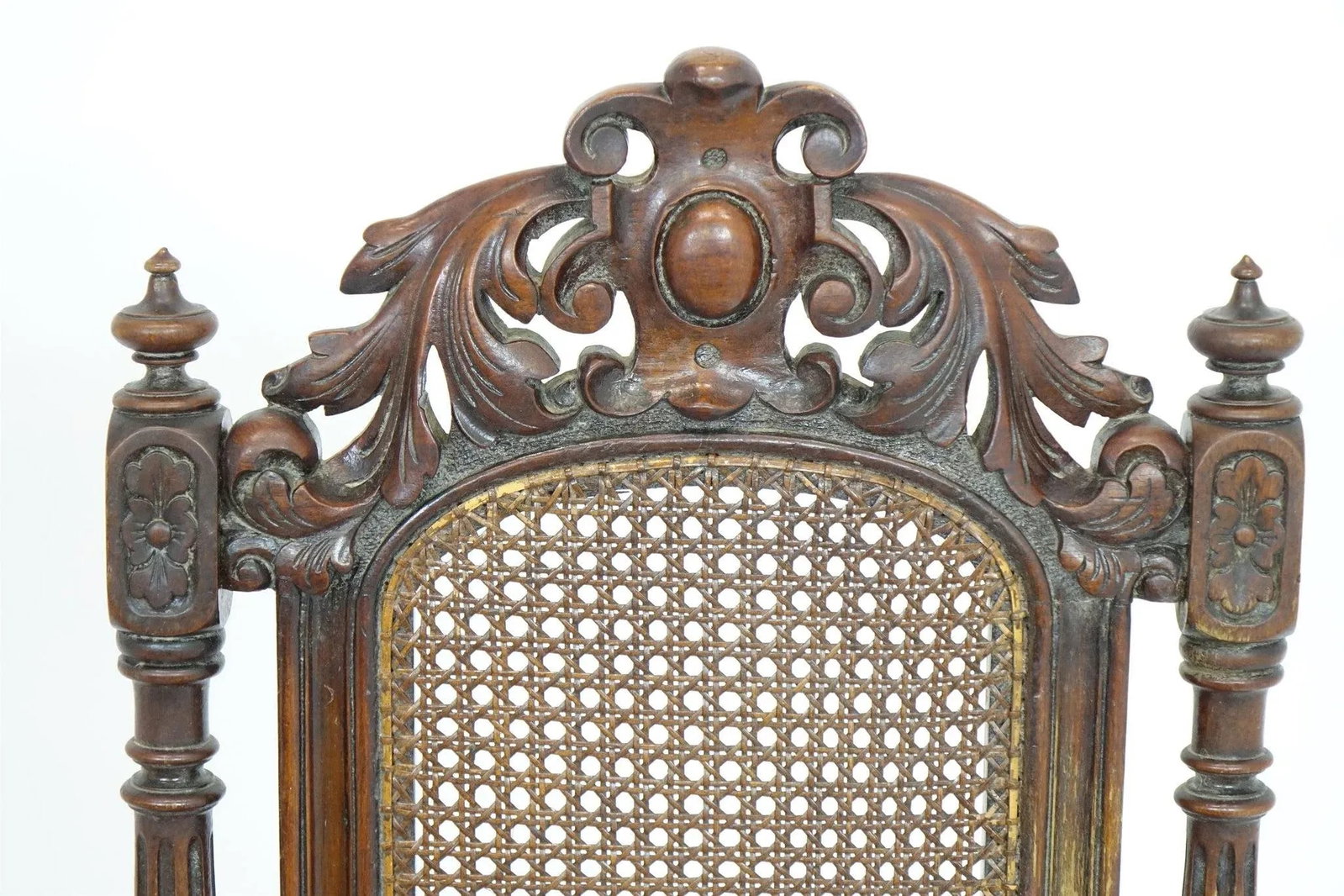 1940s Vintage Chairs With Elaborate Woodwork - a Pair - 7