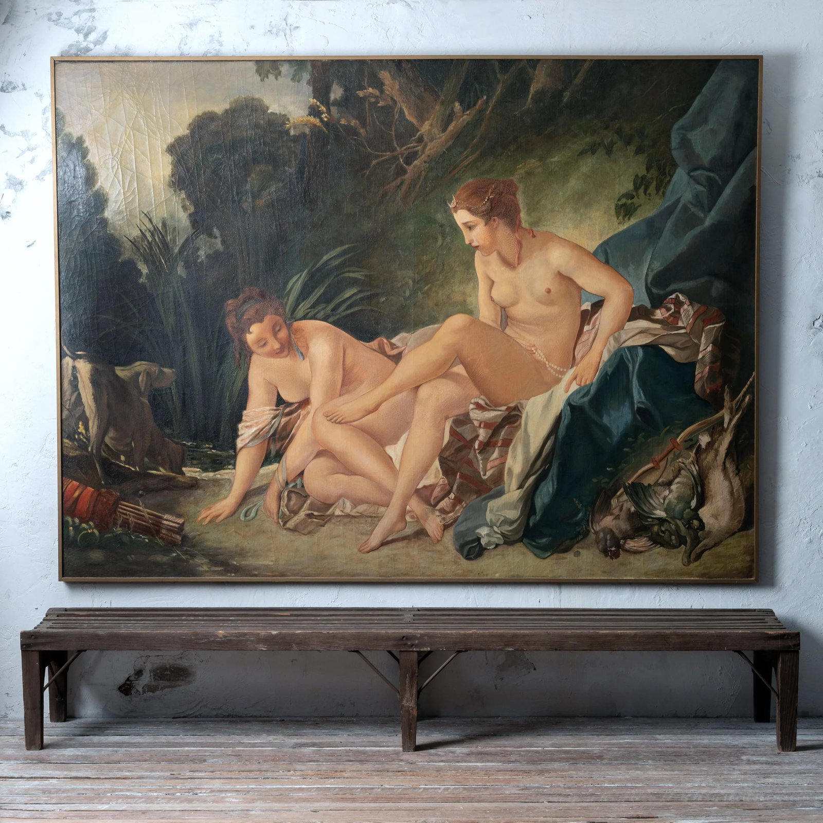 Diana Bathing, After Boucher Oil on Canvas, 19th Century - 11