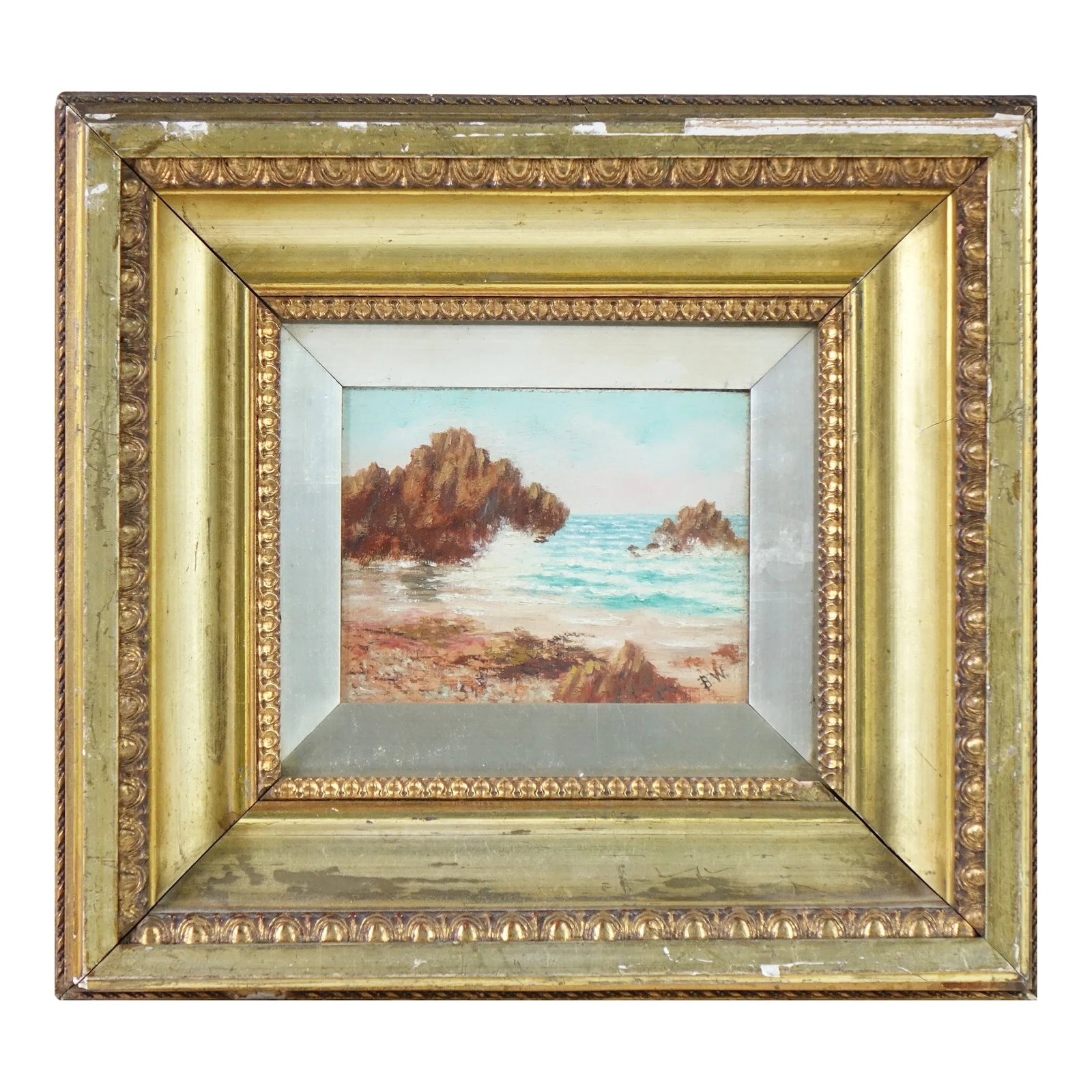 19th Century, Seascape, Original Oil on Canvas Painting, Signed, Framed: 19th Century, Seascape, Original Oil on Canvas Painting, Signed - 13.5" x 12" Condition: Alterations: Unknown Imperfections: Some Imperfections Condition Notes: Good Condition. See pictures for more
