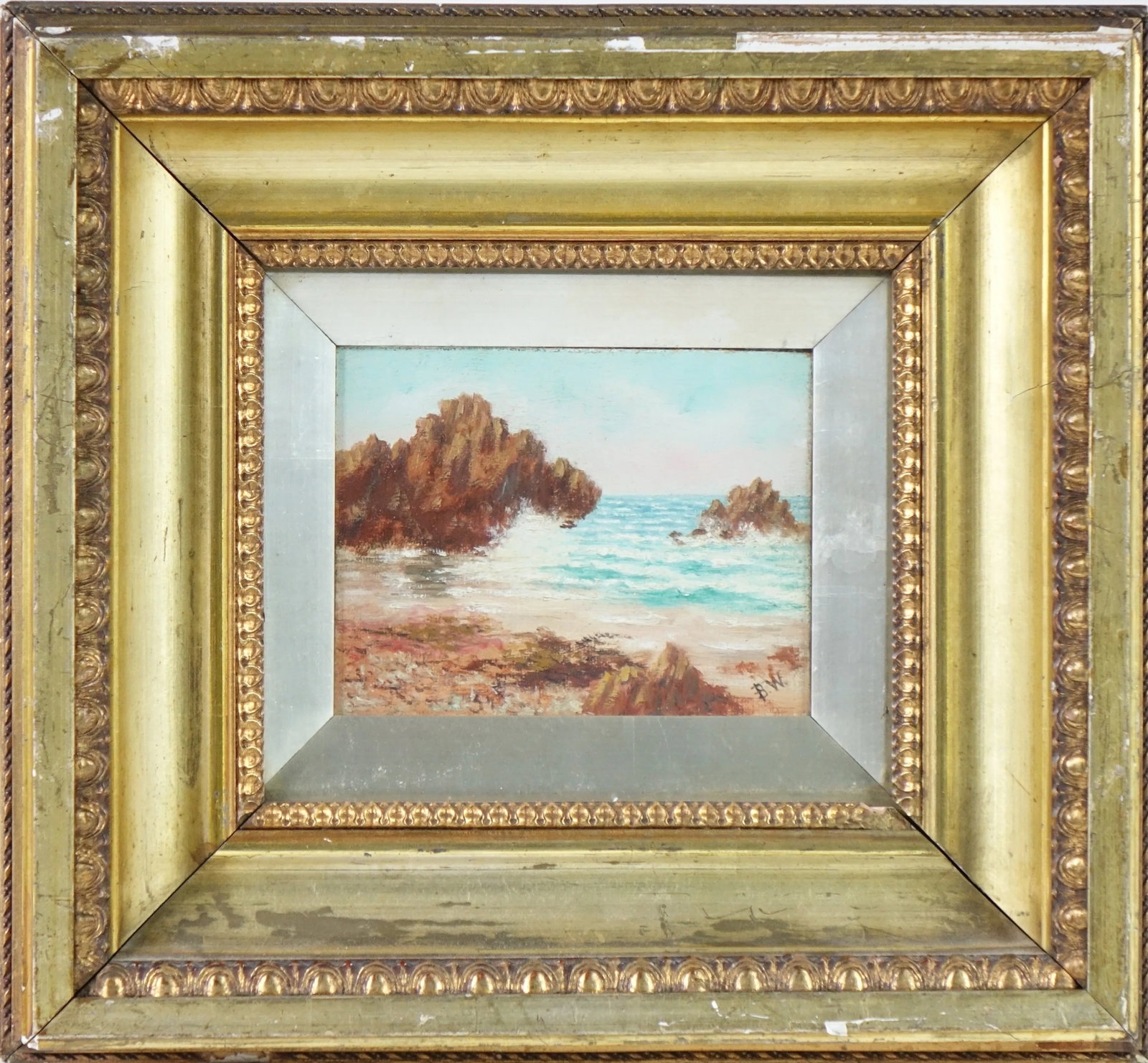 19th Century, Seascape, Original Oil on Canvas Painting, Signed, Framed - 3