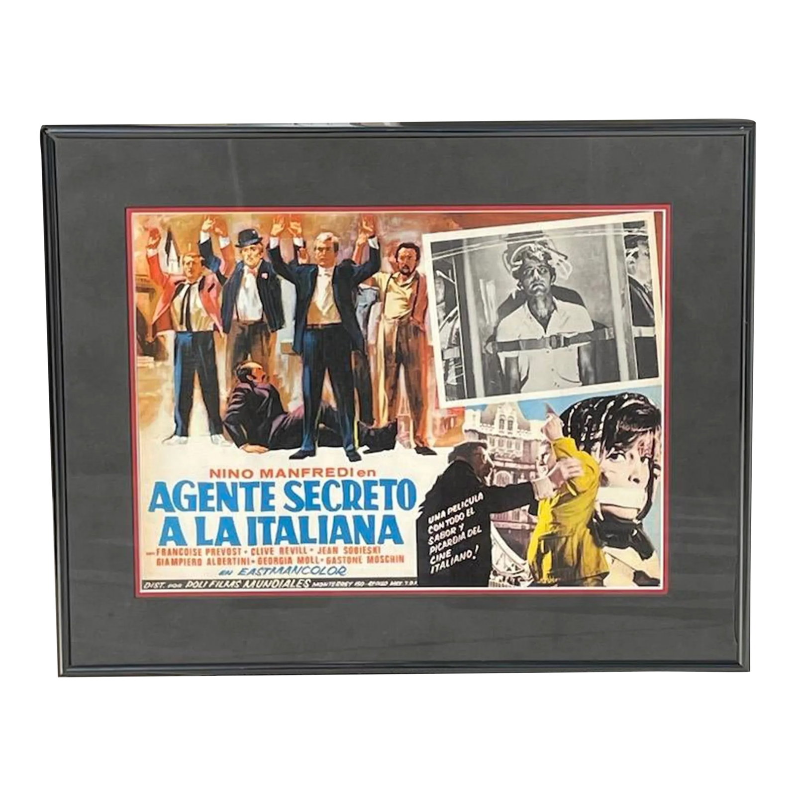 Vintage Mexican Movie Poster/Lobby Card: Vintage Mexican Movie Poster, c. 1968, The Italian Secret Service, in Spanish. Original Lobby Card Condition: Alterations: Original Condition Unaltered Imperfections: Some Imperfections Condition