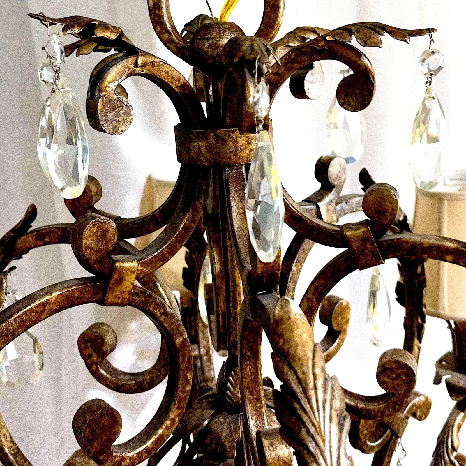 French Inspired Hand-Wrought Iron Six + One Light Chandelier by Fine Art Lamps - 6