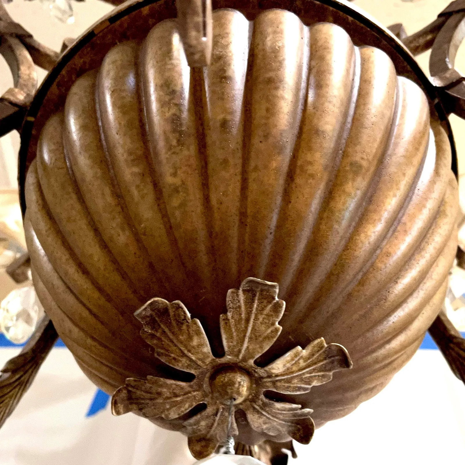 French Inspired Hand-Wrought Iron Six + One Light Chandelier by Fine Art Lamps - 8