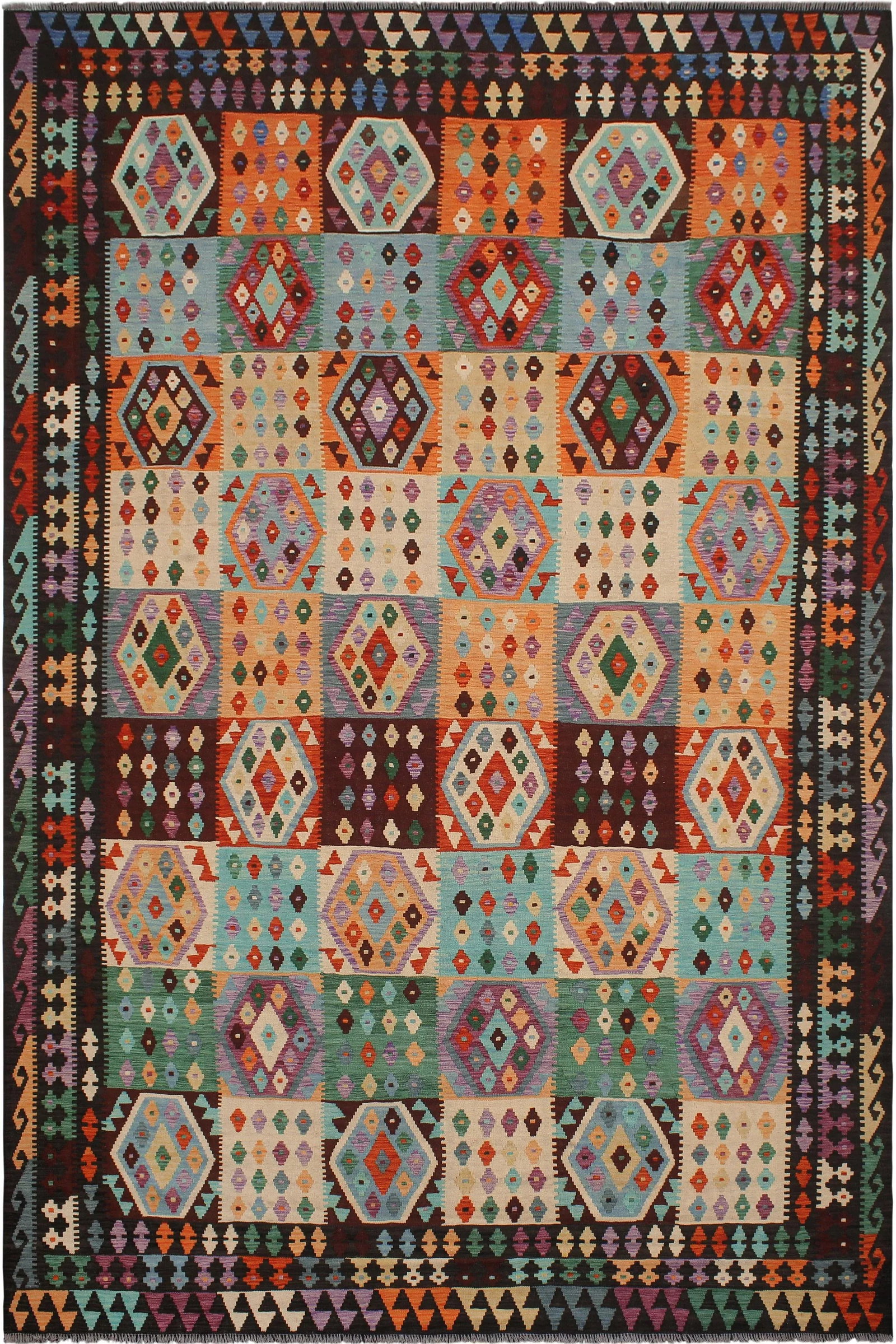Early 21st Century Kilim Gray Brown Wool Rug - 8