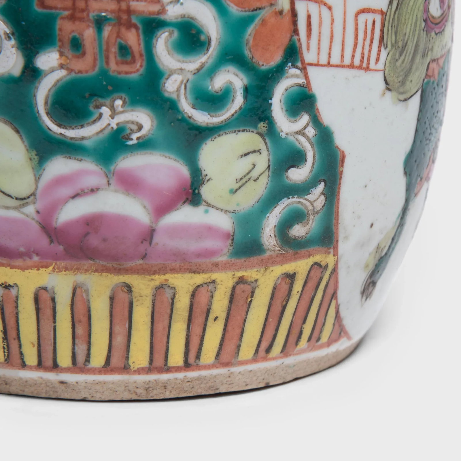 Antique Chinese Enamelware Teapot With Mythical Qilin - 9