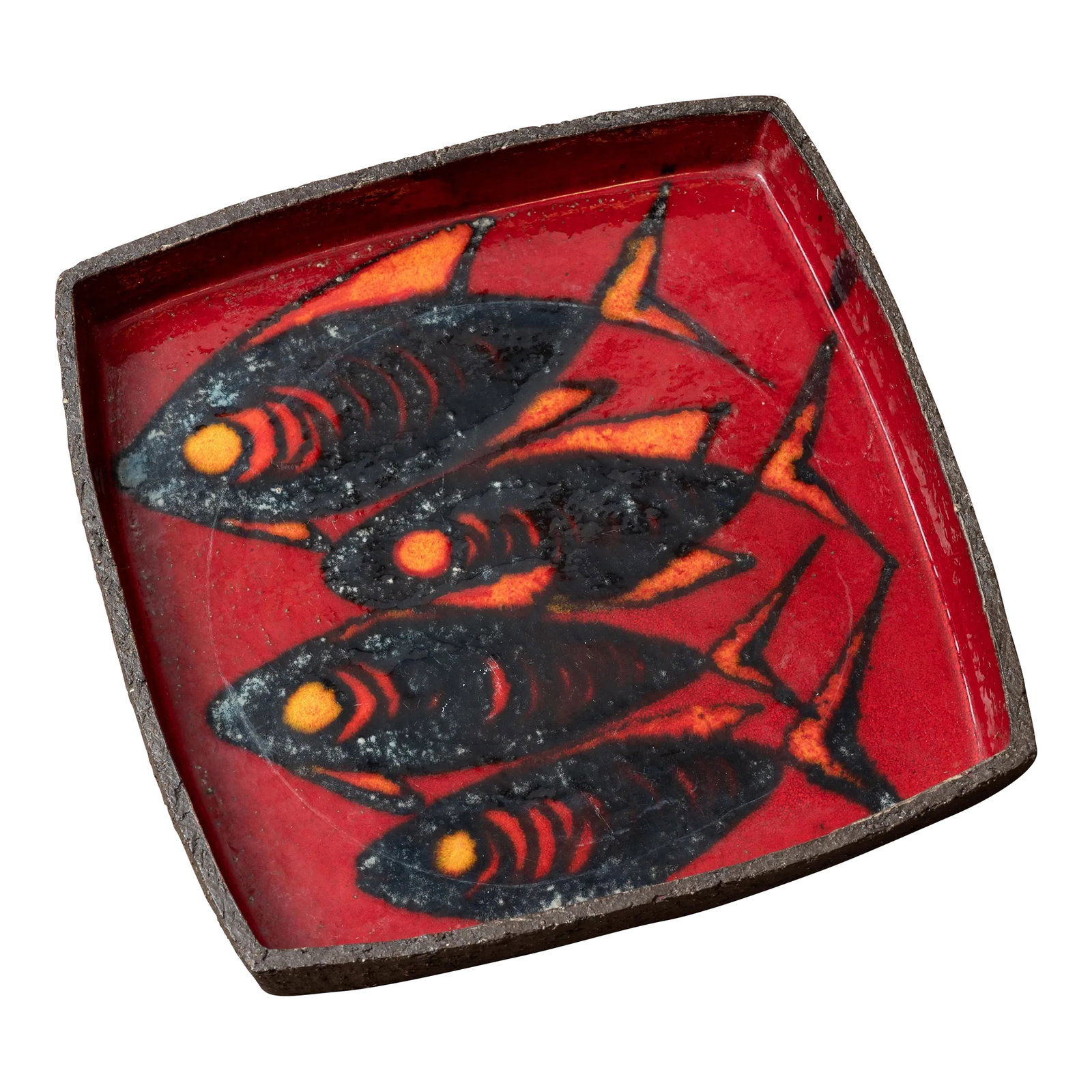 Thomas Toft Studio Ceramics Tray, Denmark, 1950s: A Thomas Toft Studio Ceramics tray, Denmark, 1950s 12 3/8 inches wide by 1 3/4 inches tall Condition: Alterations: Original Condition Unaltered Imperfections: Some Imperfections Condition Notes: Good