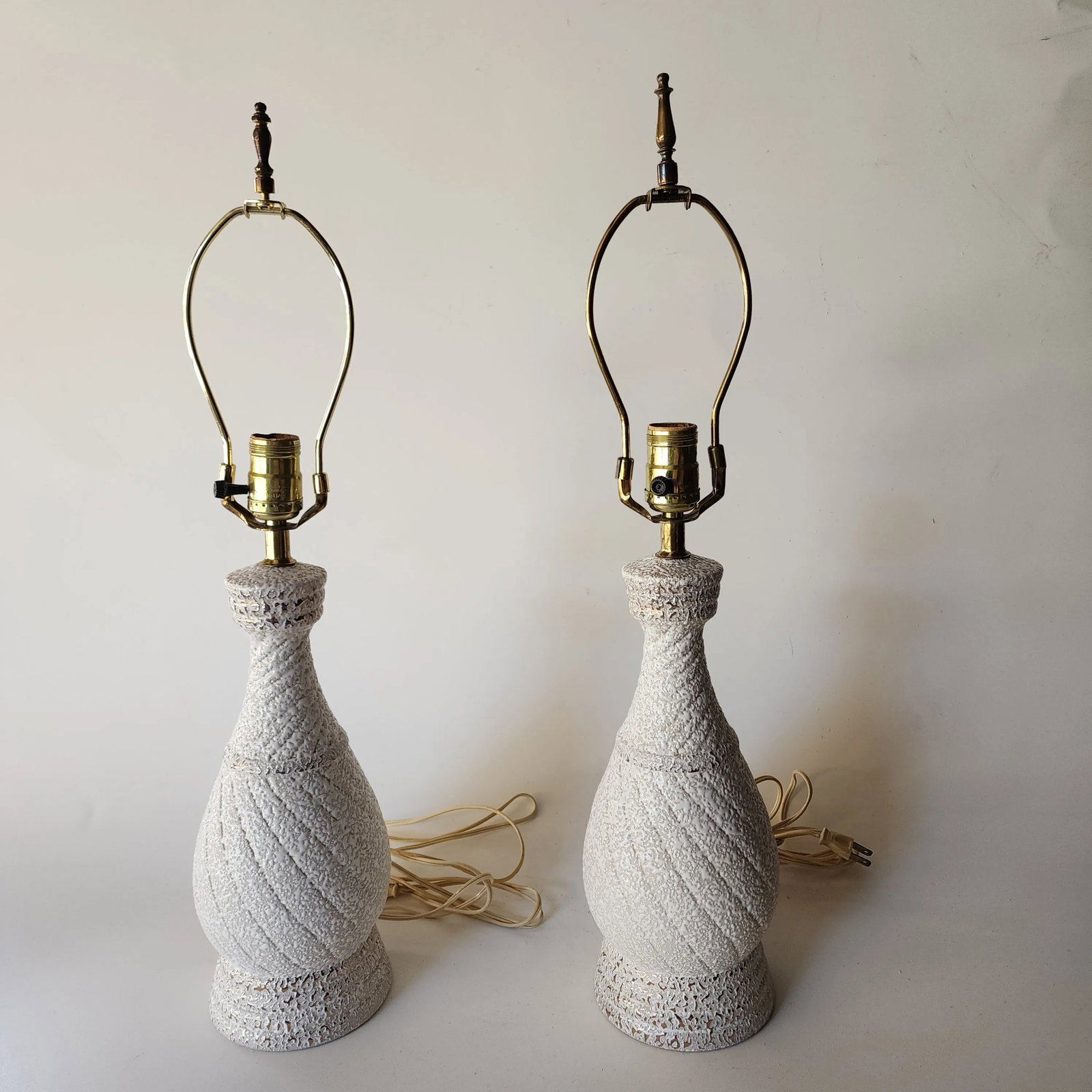 Pair of Vintage Late 20th Century Orange Peel Lamps - 3