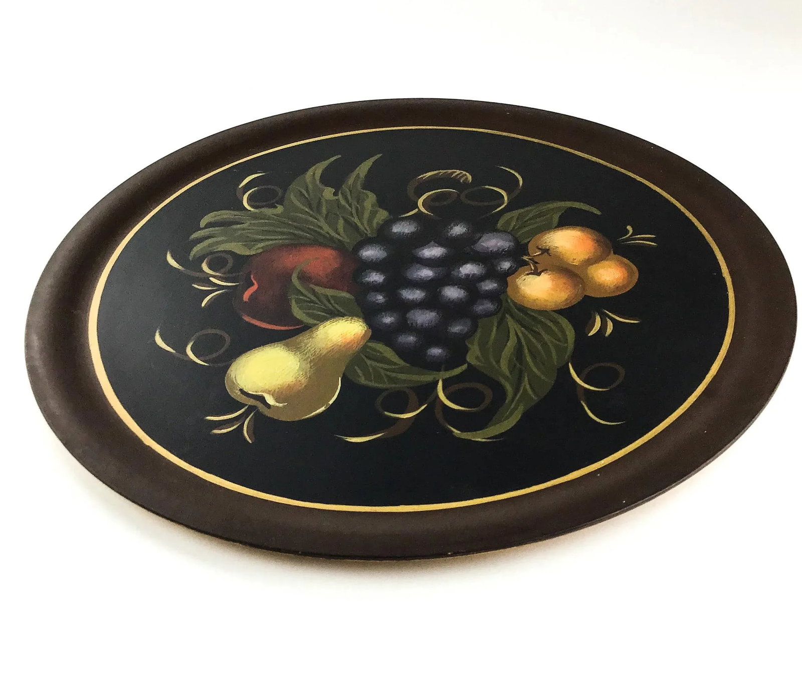 Large Hand Painted Vermont Artisan Wood Platter - 2