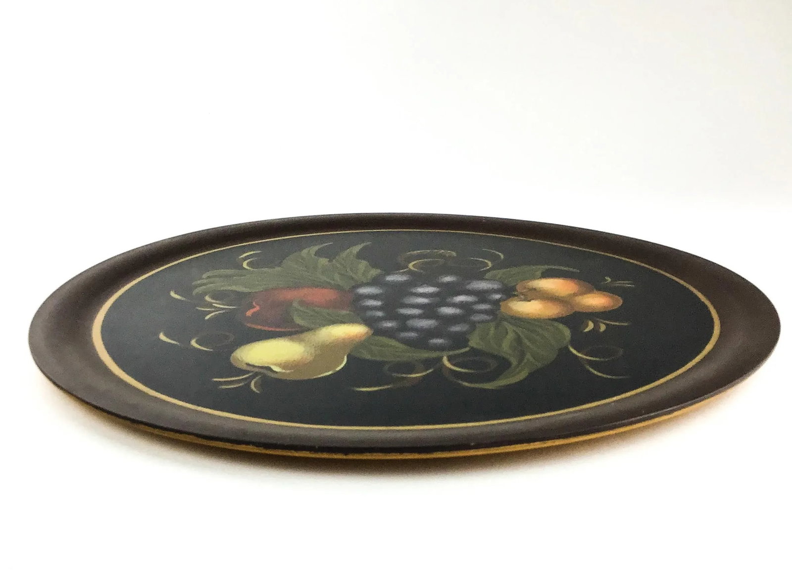 Large Hand Painted Vermont Artisan Wood Platter - 3