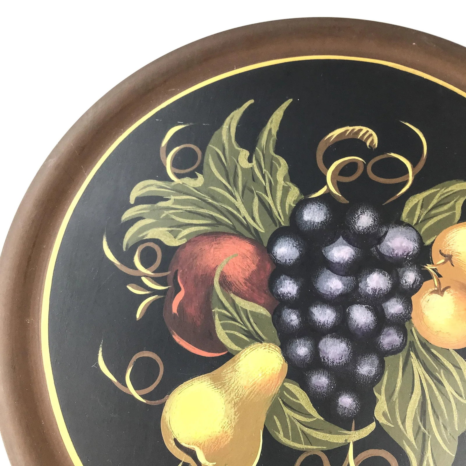 Large Hand Painted Vermont Artisan Wood Platter - 4