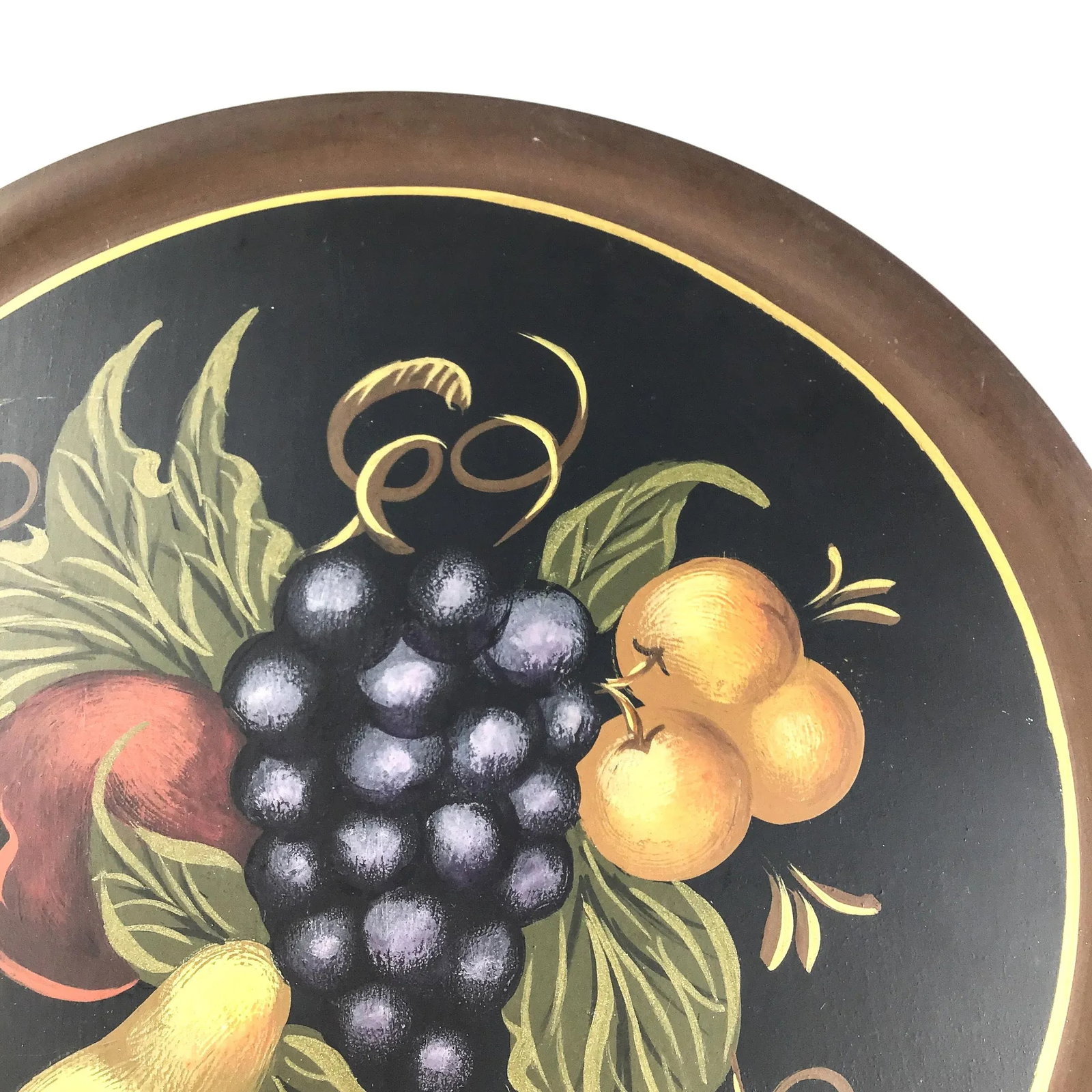 Large Hand Painted Vermont Artisan Wood Platter - 5