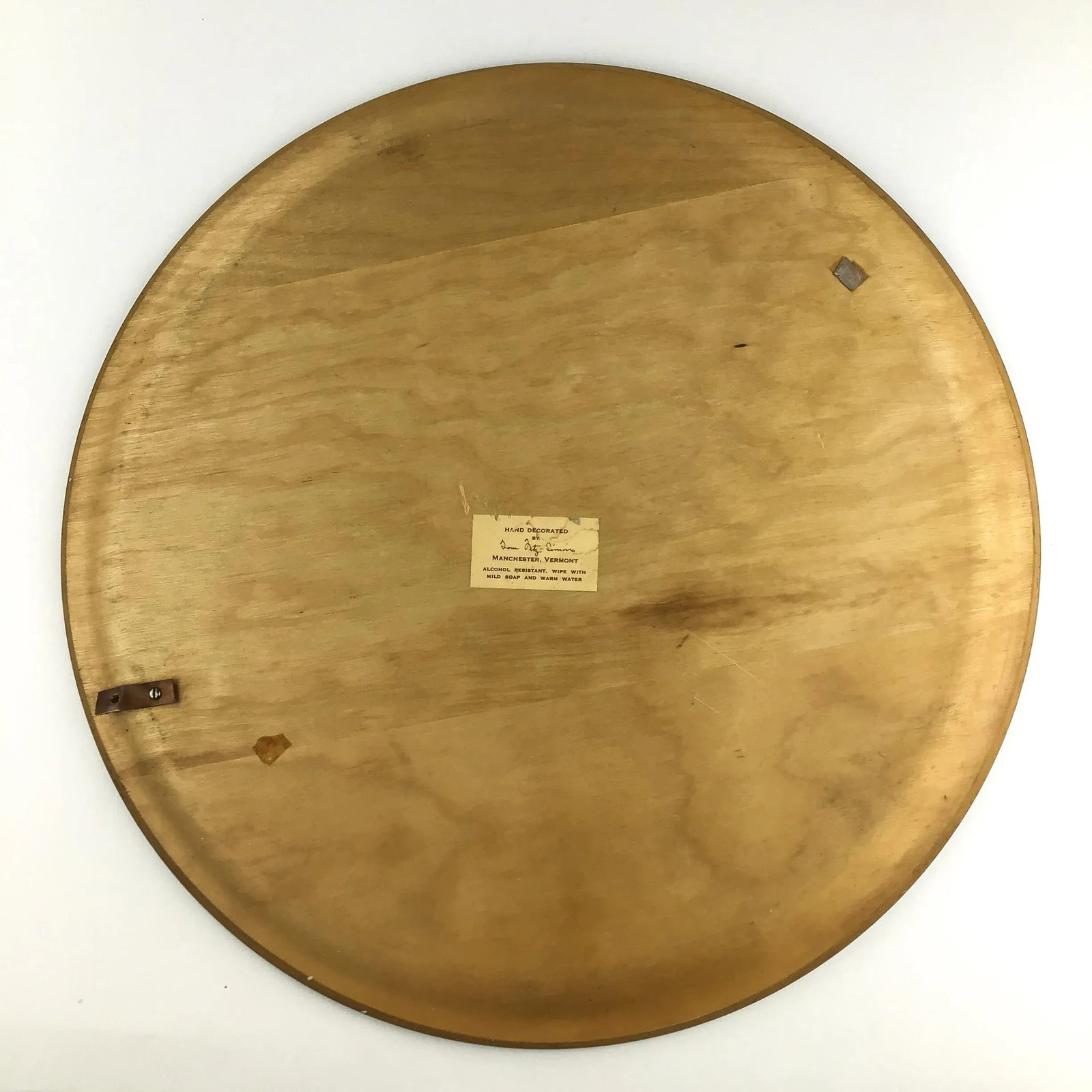 Large Hand Painted Vermont Artisan Wood Platter - 9