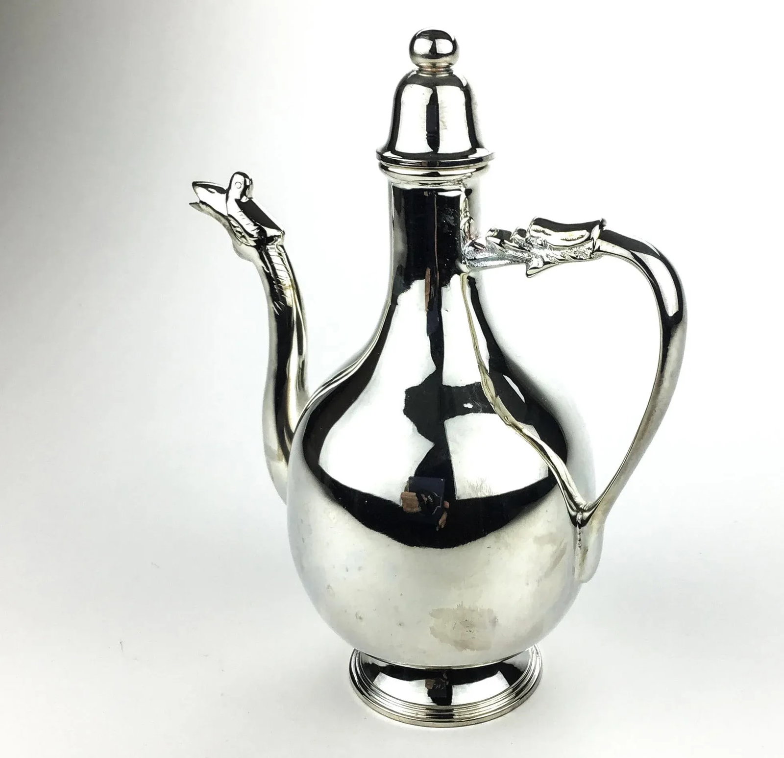 Silverplated Dragon Wine Vinegar Tea Decanter - 13