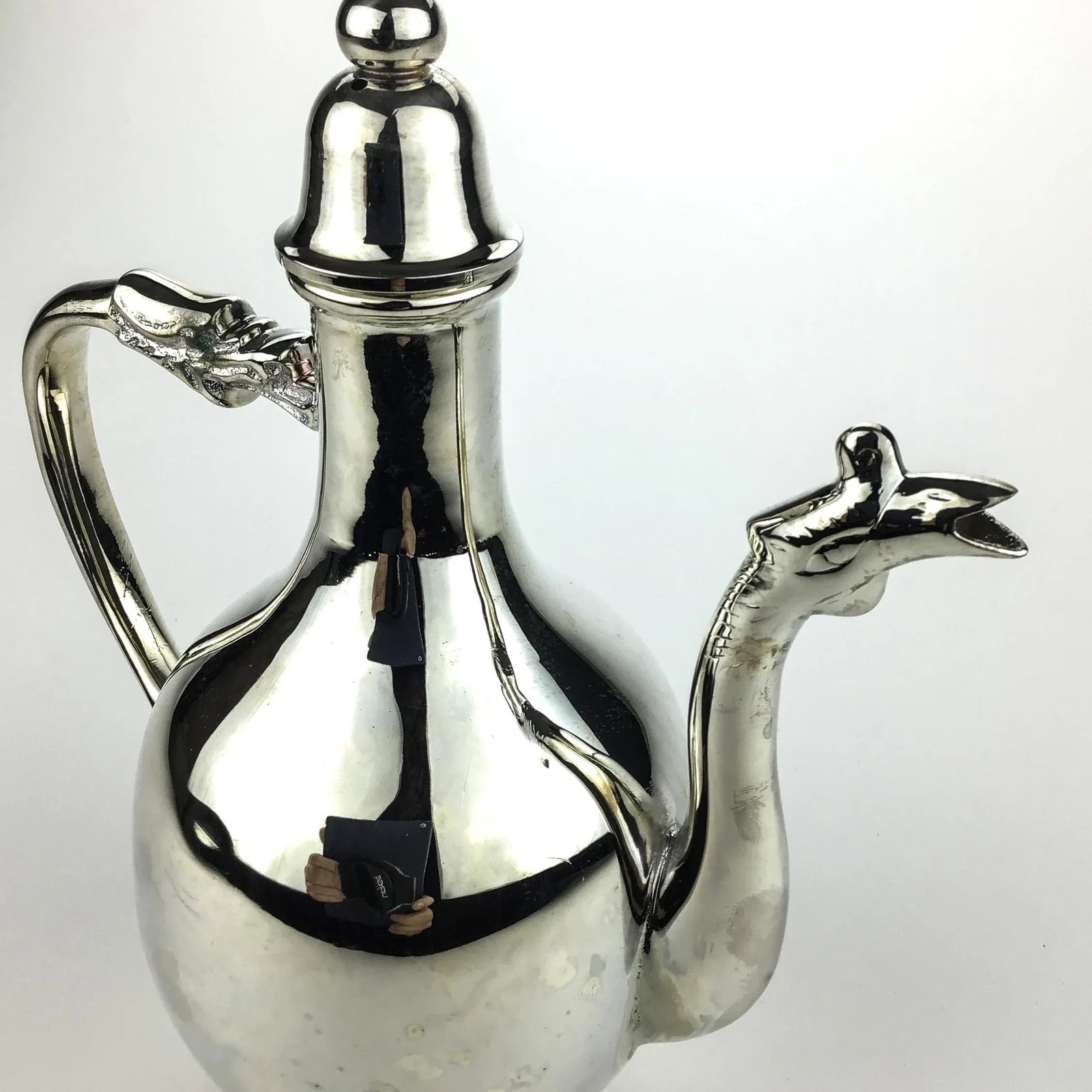 Silverplated Dragon Wine Vinegar Tea Decanter - 2