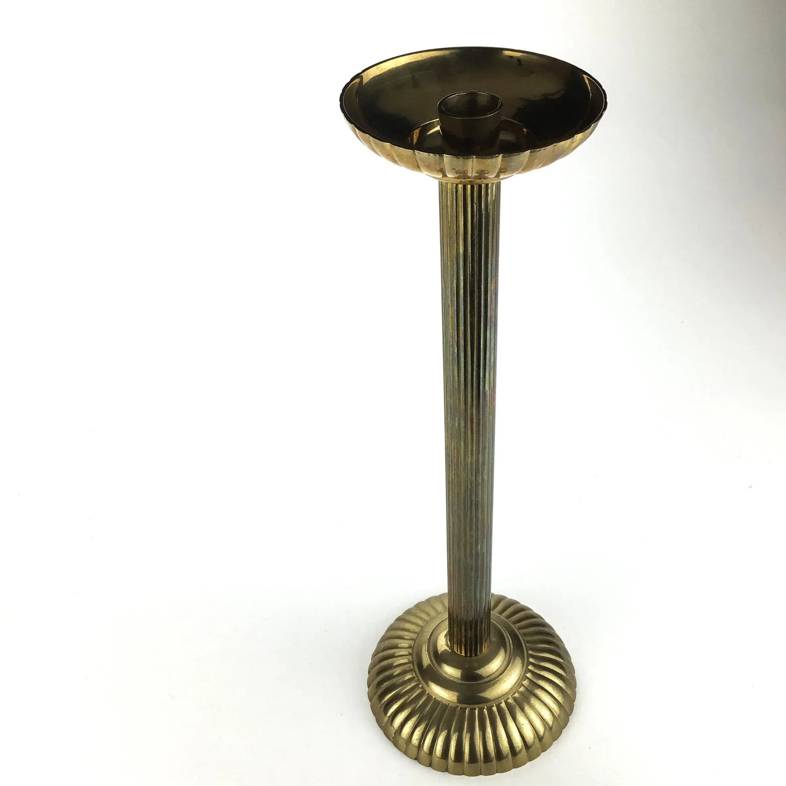 Super Tall Brass Artisan Candle Holder - 11